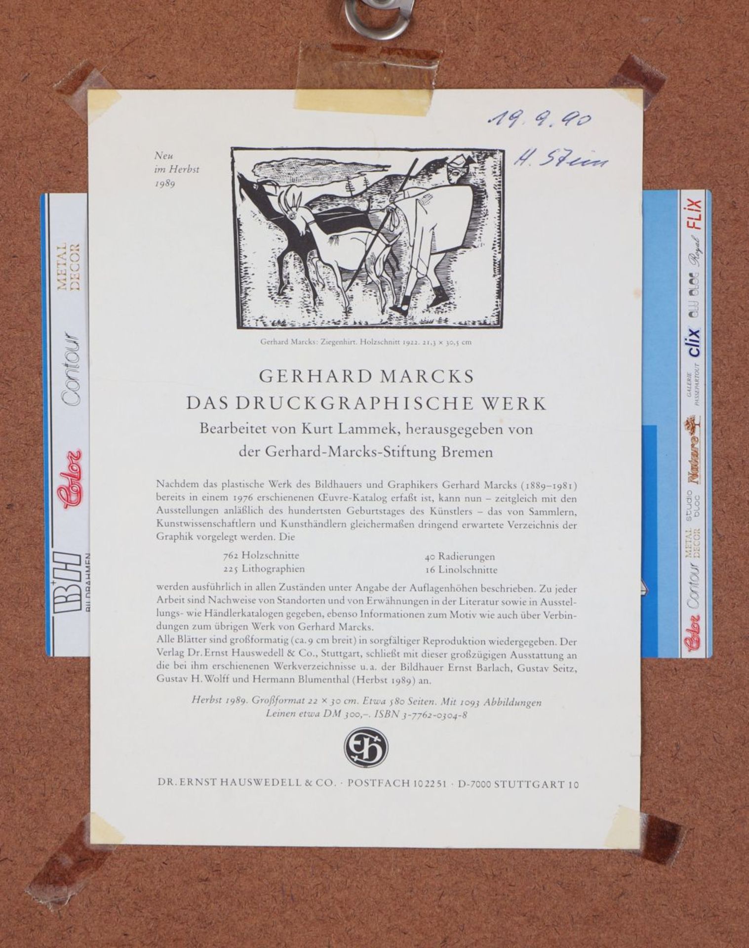 GERHARD MARCKS (1889 Berlin - 1981 Burgbrohl)Holzschnitt, ¨Stierkampf¨, unten rechts handsign - Bild 3 aus 3