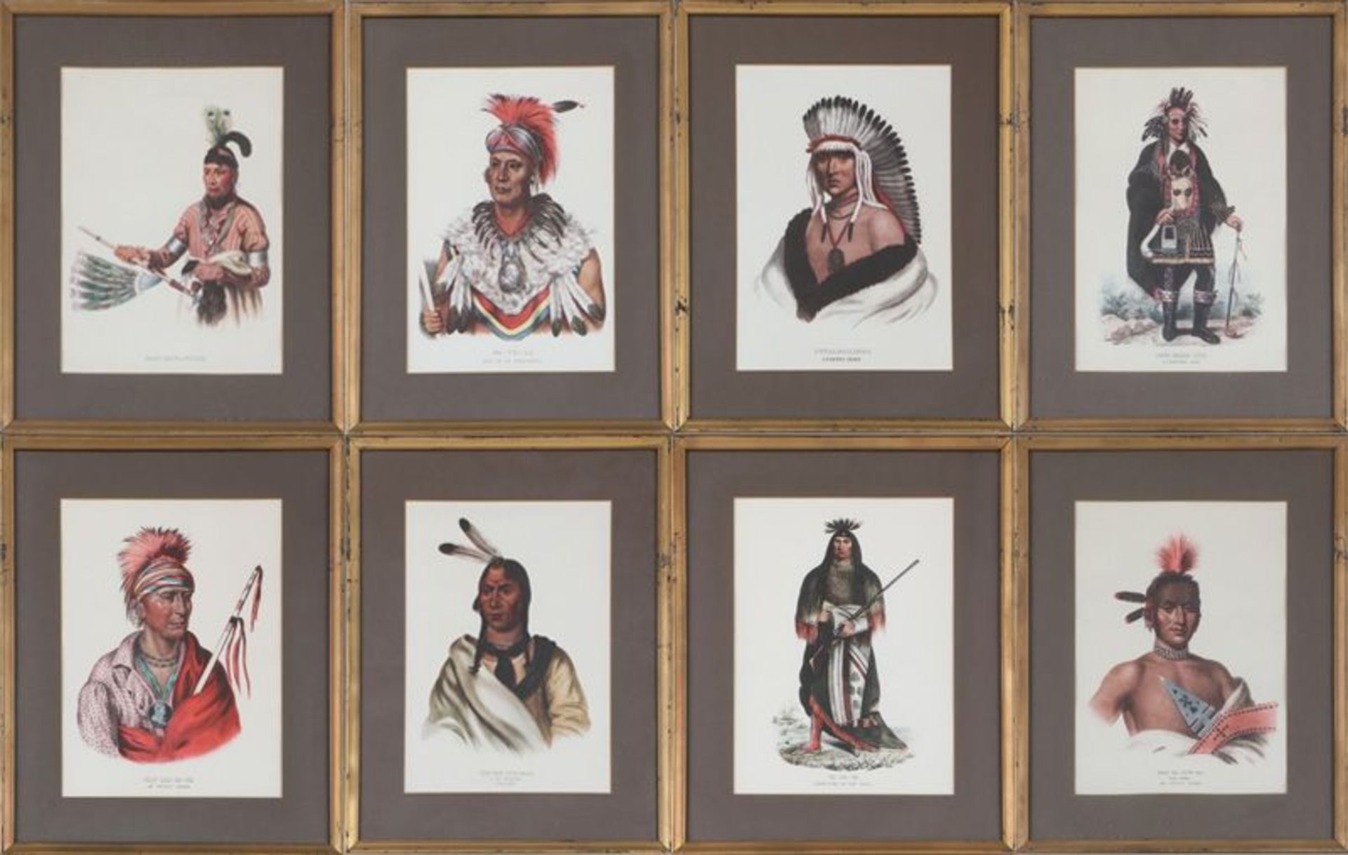 THOMAS MCKENNEY & JAMES HALL8 handkolorierte Lithografien aus ¨History of the Indian Tribes of