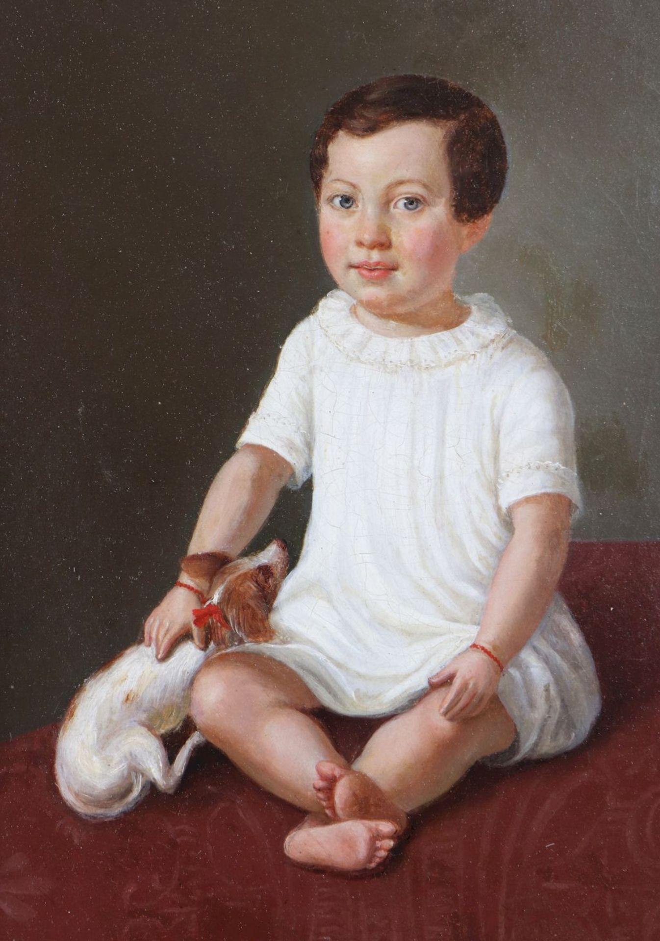 ANONYMER KÜNSTLER des 19. Jahrhunderts Öl auf Leinwand, ¨Biedermeier Porträt eines jungen Mädc - Image 2 of 3