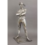 CHARLES RENÉ DE SAINT-MARCEAUX (1845-1915) Bronzefigur ¨Harlekin¨silberfarben patiniert, ste