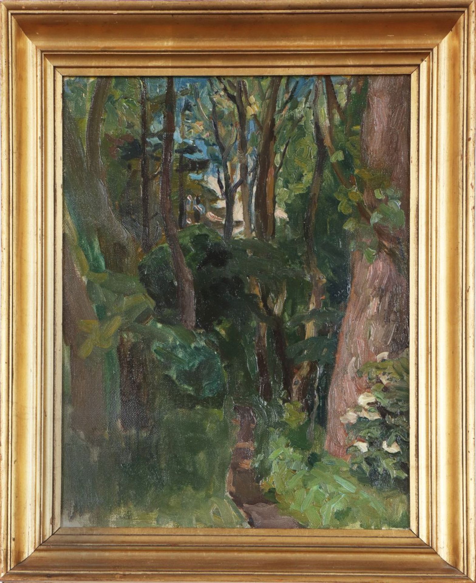 MARIE SANDHOLT (1872 Kopenhagen – 1942 ebenda) zugeschriebenÖl auf Leinwand, ¨Waldstück¨,