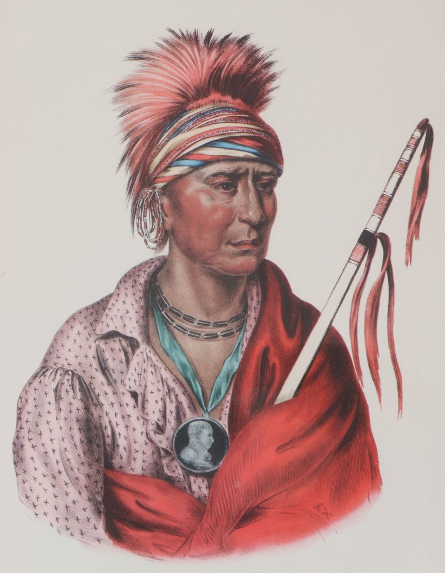 THOMAS MCKENNEY & JAMES HALL8 handkolorierte Lithografien aus ¨History of the Indian Tribes of - Bild 5 aus 9