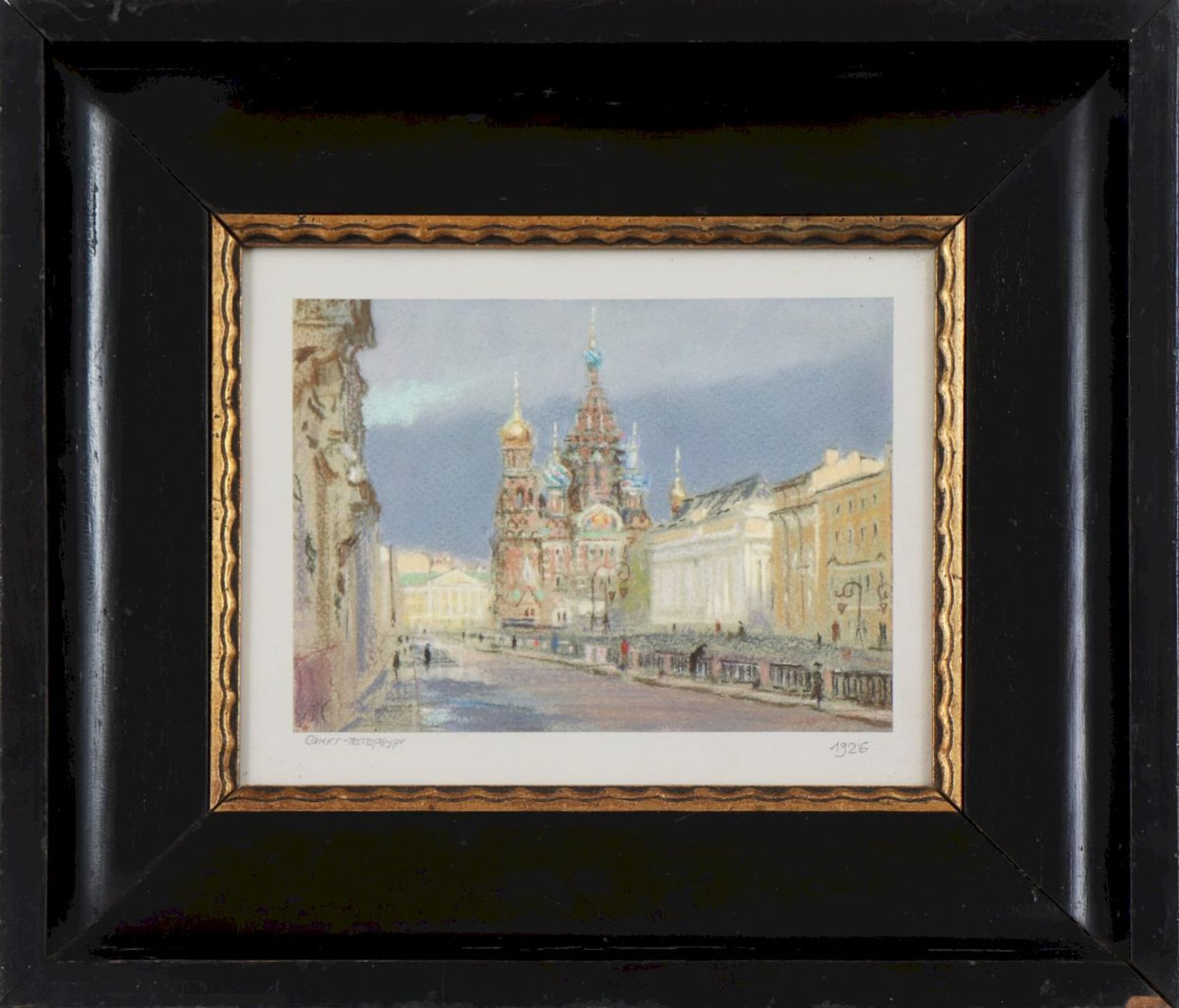 UNBEKANNTER (russischer) KÜNSTLERPastellkreide auf Papier, ¨Ansicht von Sankt Petersburg mit<