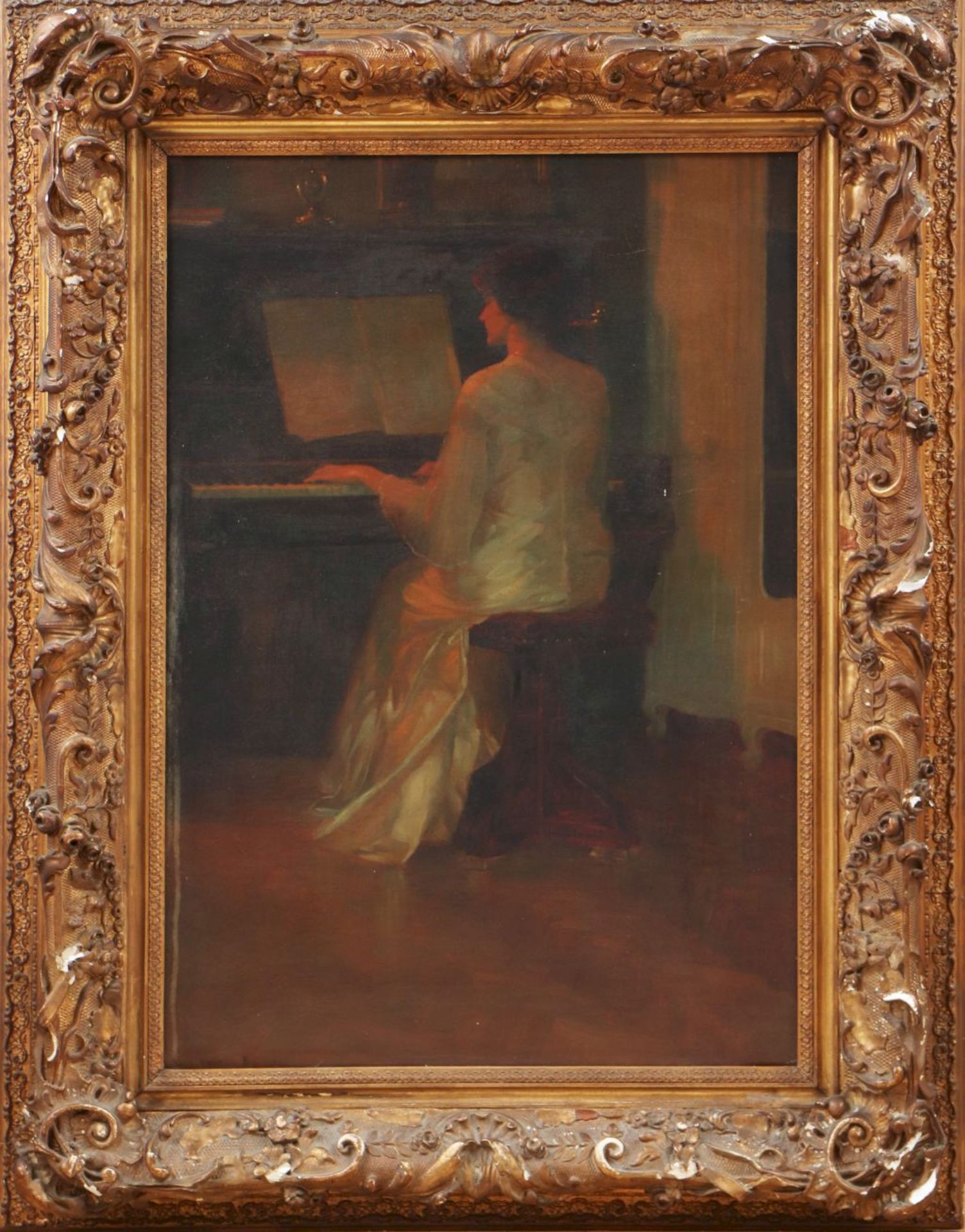 WILHELM WODNANSKY (1876 Wien - 1958 ebenda)Öl auf Leinwand, ¨Dame am Klavier¨, unten links s