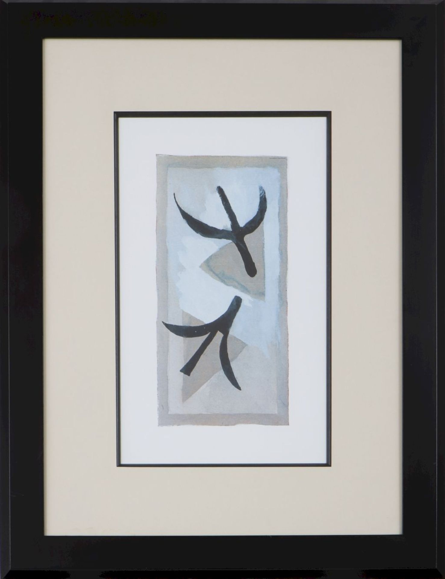 GEORGES BRAQUE (1882 Argenteuil - 1963 Paris)Farboffset (Reproduktion), ¨2 dunkle Figuren¨, a