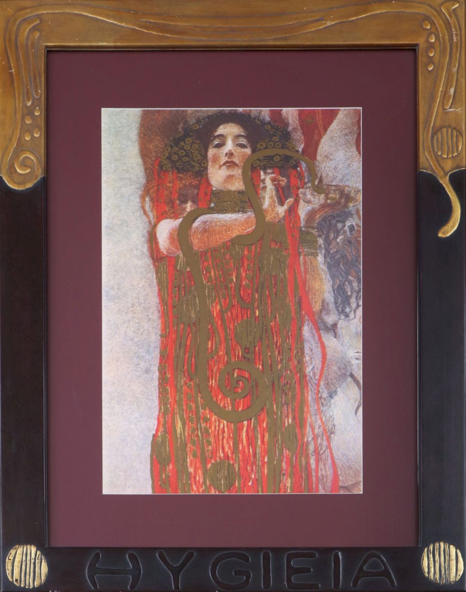 GUSTAV KLIMT (1862 Baumgarten bei Wien - 1918 Wien)Farboffset mit Goldauflage (Kunstdruck), ¨H