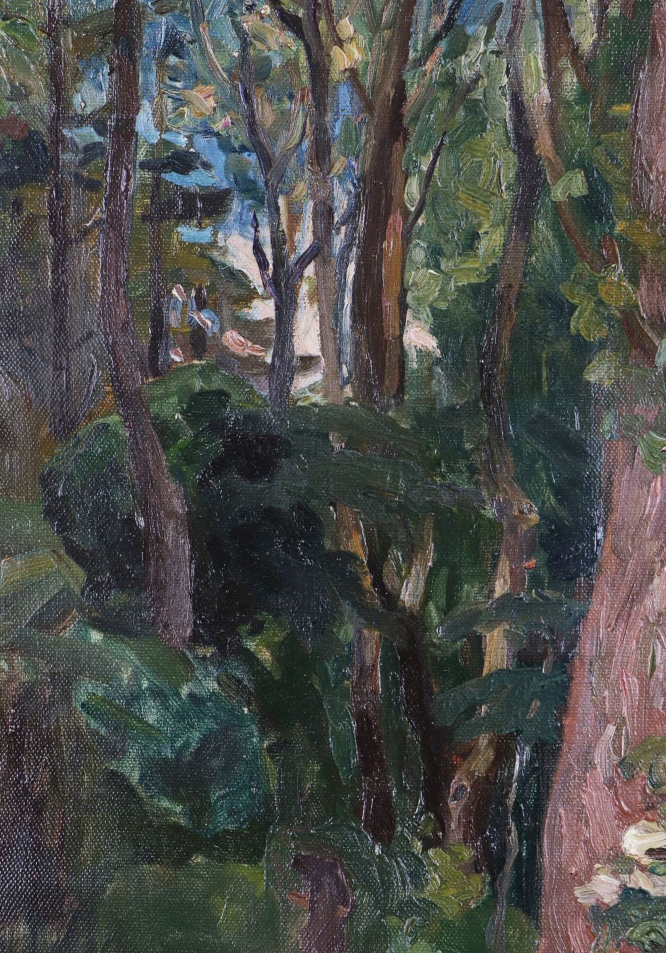 MARIE SANDHOLT (1872 Kopenhagen – 1942 ebenda) zugeschriebenÖl auf Leinwand, ¨Waldstück¨, - Image 2 of 3