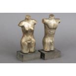 Paar ZARKO Bronzefiguren ¨Männlicher und weiblicher Torso¨poliert, je Ex. 2/3, um 2010, je a