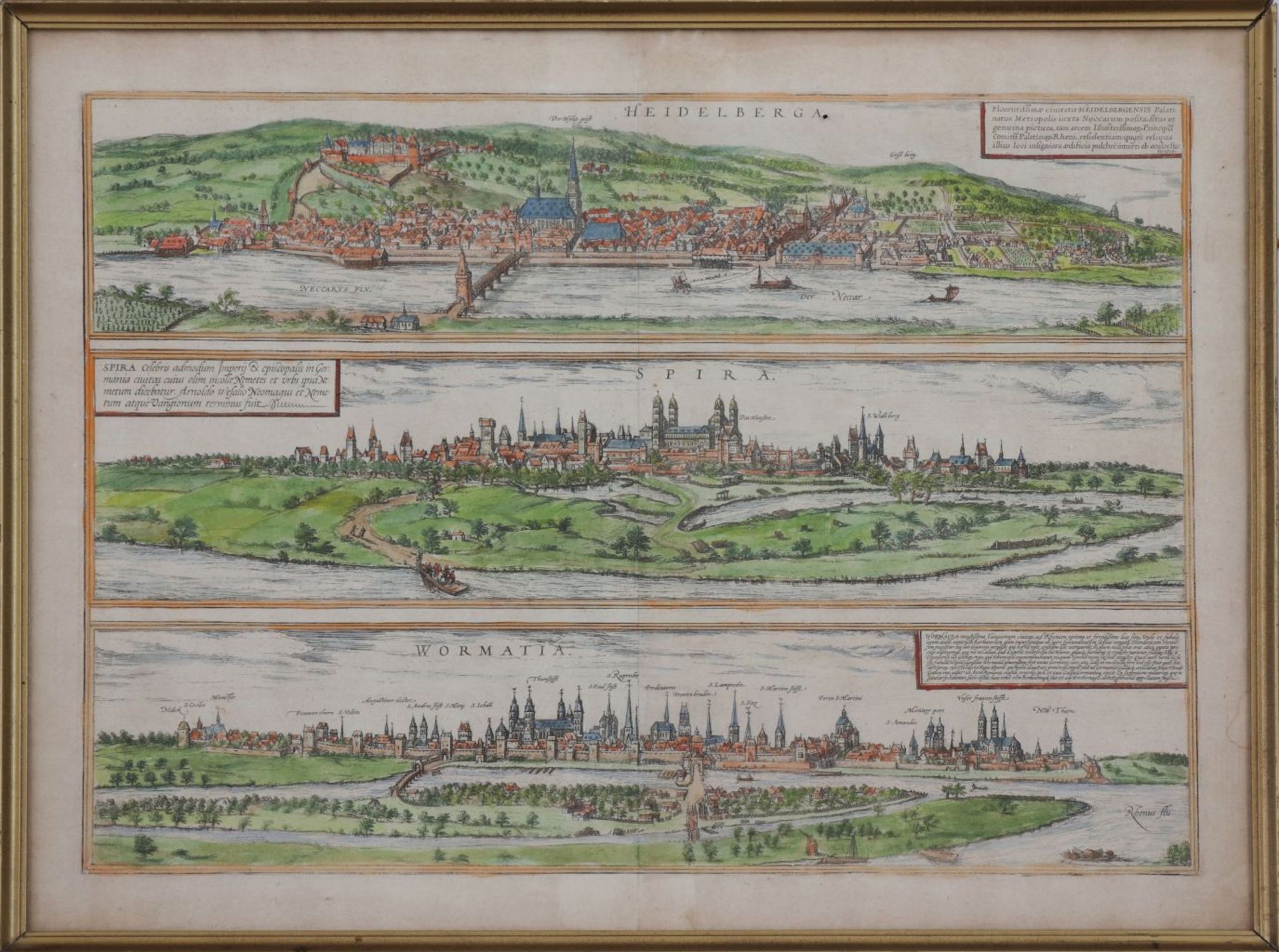 GEORG BRAUN (1541 Köln - 1622 ebenda) und FRANS HOGENBERG (1535 Mechelen - 1590 Köln)handkolo