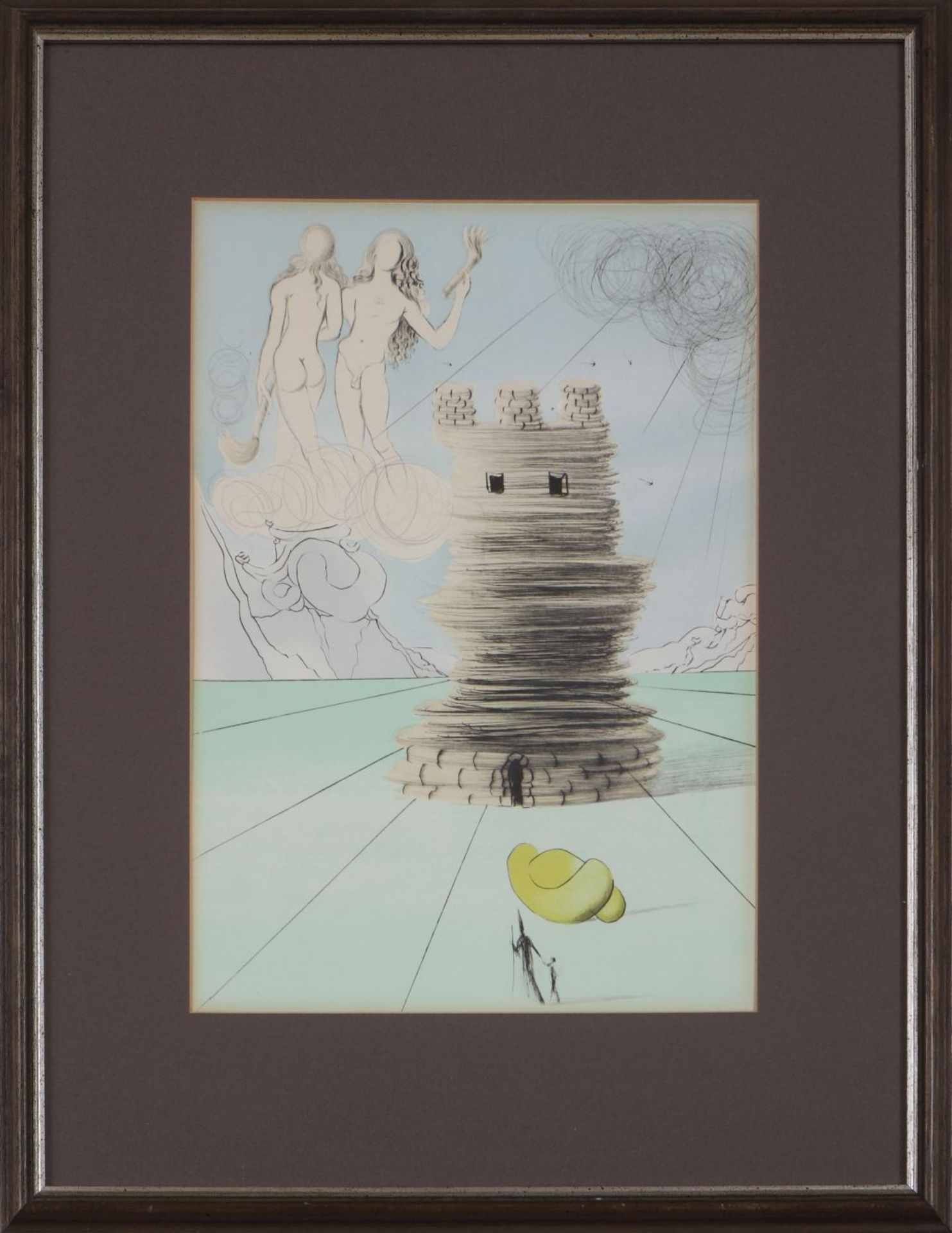 SALVADOR DALI (1904 Figueres/Katalonien - 1989 ebenda)Farblithografie nach Kaltnadelradierung,<