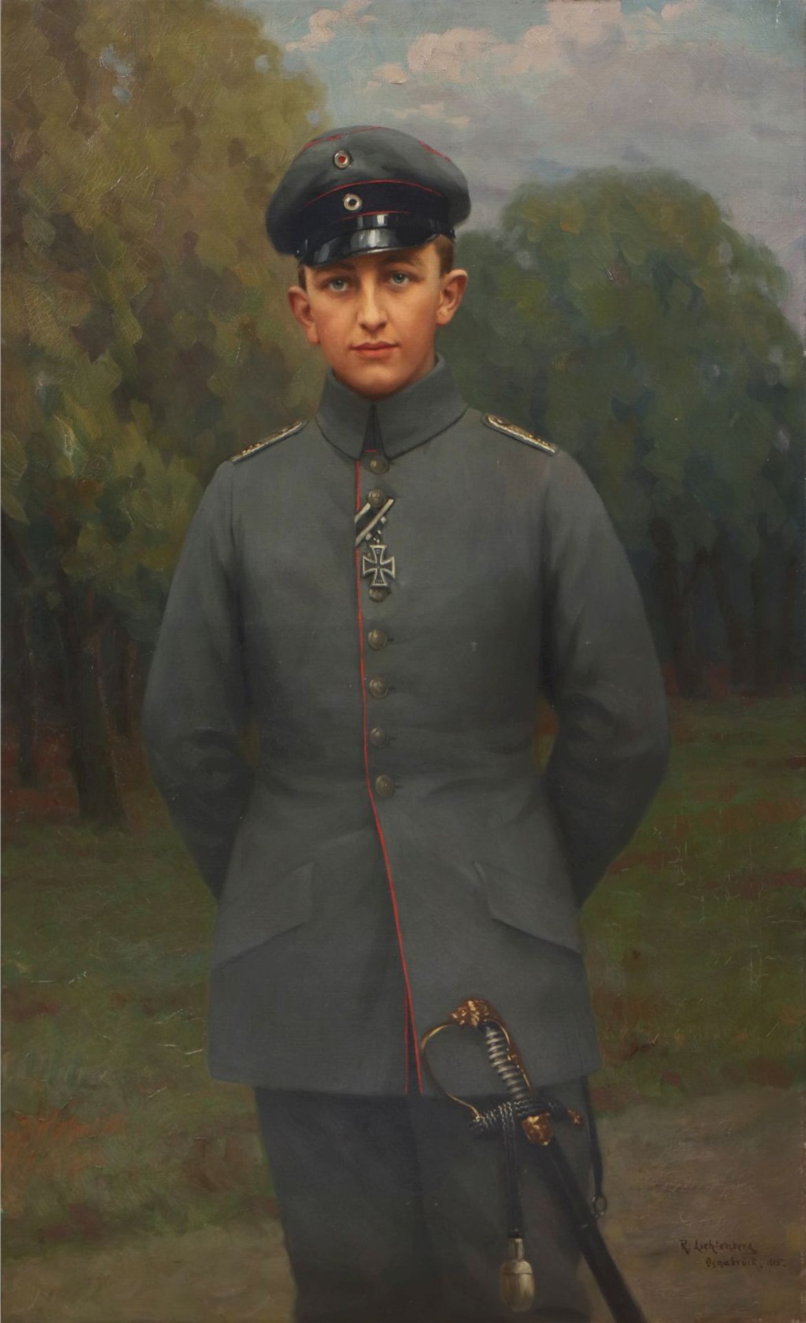 RUDOLF LICHTENBERG JUNIOR (1875 Osnabrück - 1942)Öl auf Leinwand, ¨Porträt eines jungen Off