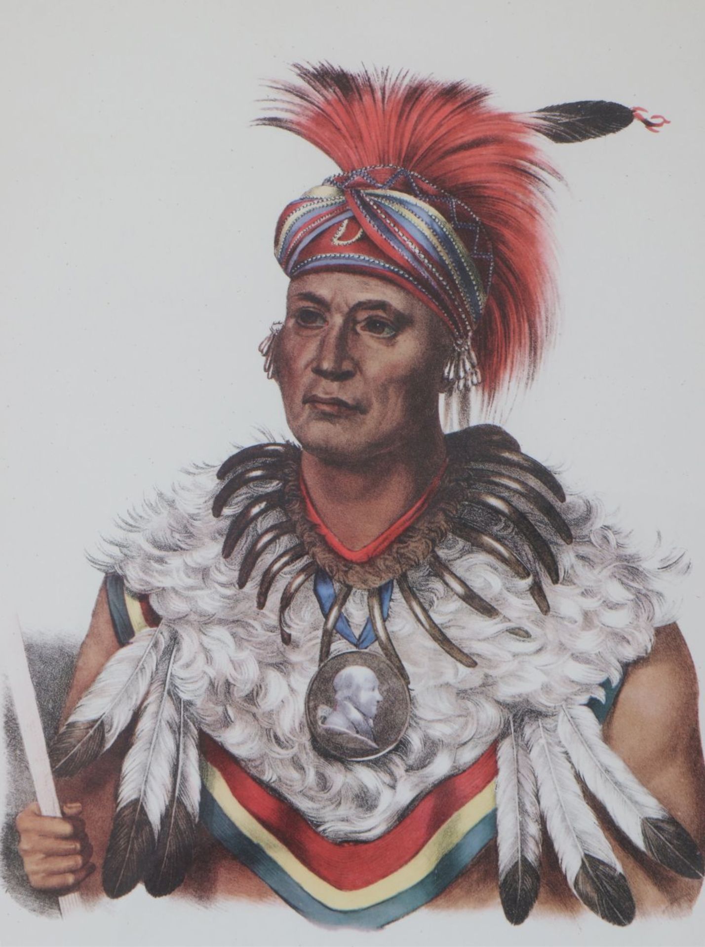 THOMAS MCKENNEY & JAMES HALL8 handkolorierte Lithografien aus ¨History of the Indian Tribes of - Bild 2 aus 9