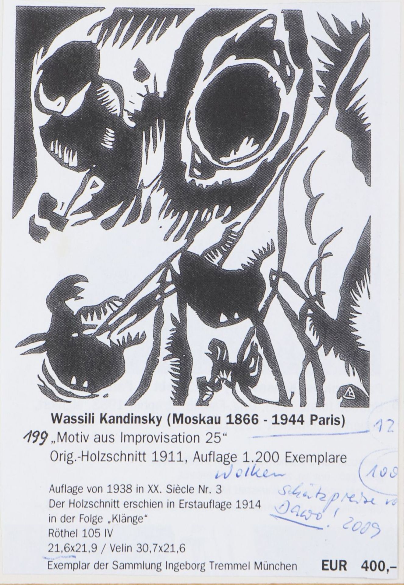 WASSILY KANDINSKY (1866 Moskau - 1944 Neuilly-sur-Seine)Holzschnitt, ¨Motiv aus Improvisation< - Bild 4 aus 4