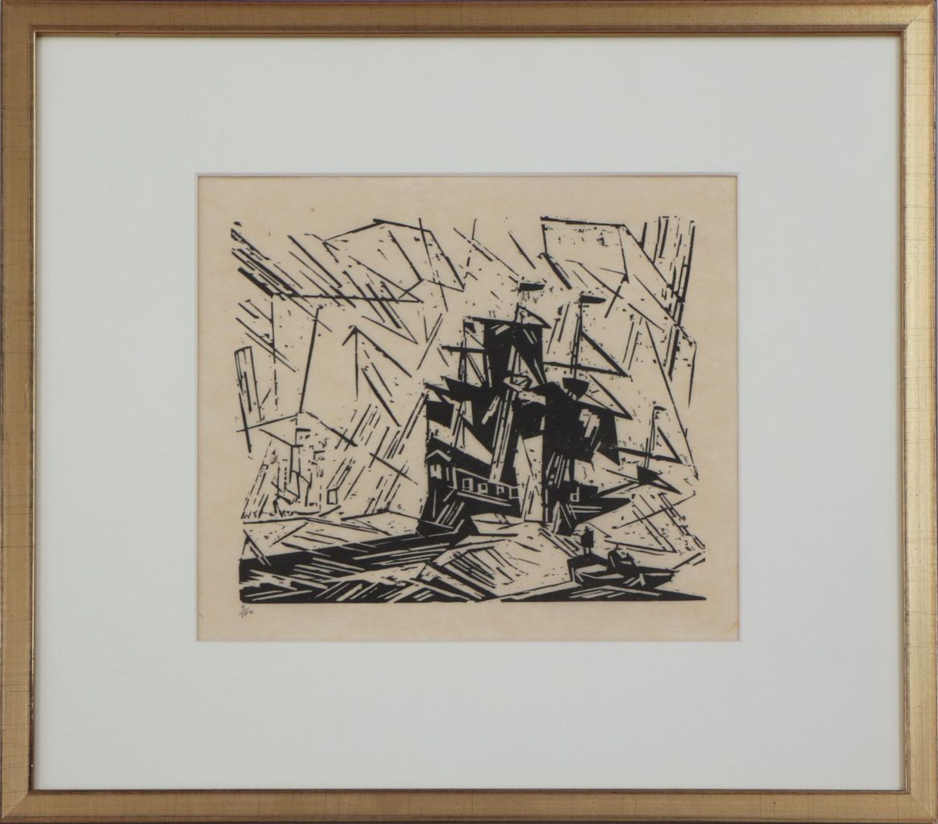 LYONEL FEININGER (1871 NYC/USA - 1956 ebenda)Holzschnitt, ¨Zur Ausfahrt bereit¨ (auch bekannt