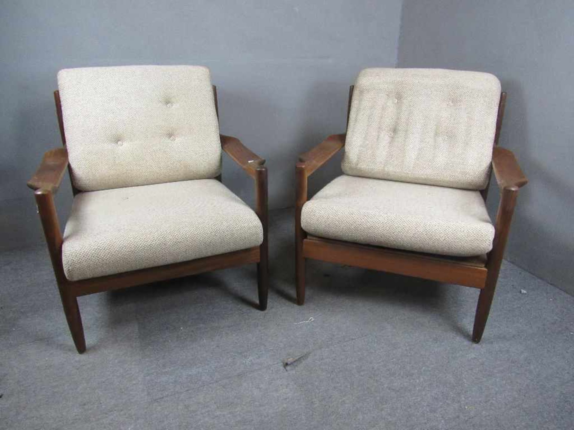 Dänisch Design zwei Lounge Armlehnenstühle sehr schöner wohnfertiger Zustand Teak 60er Jahre<br