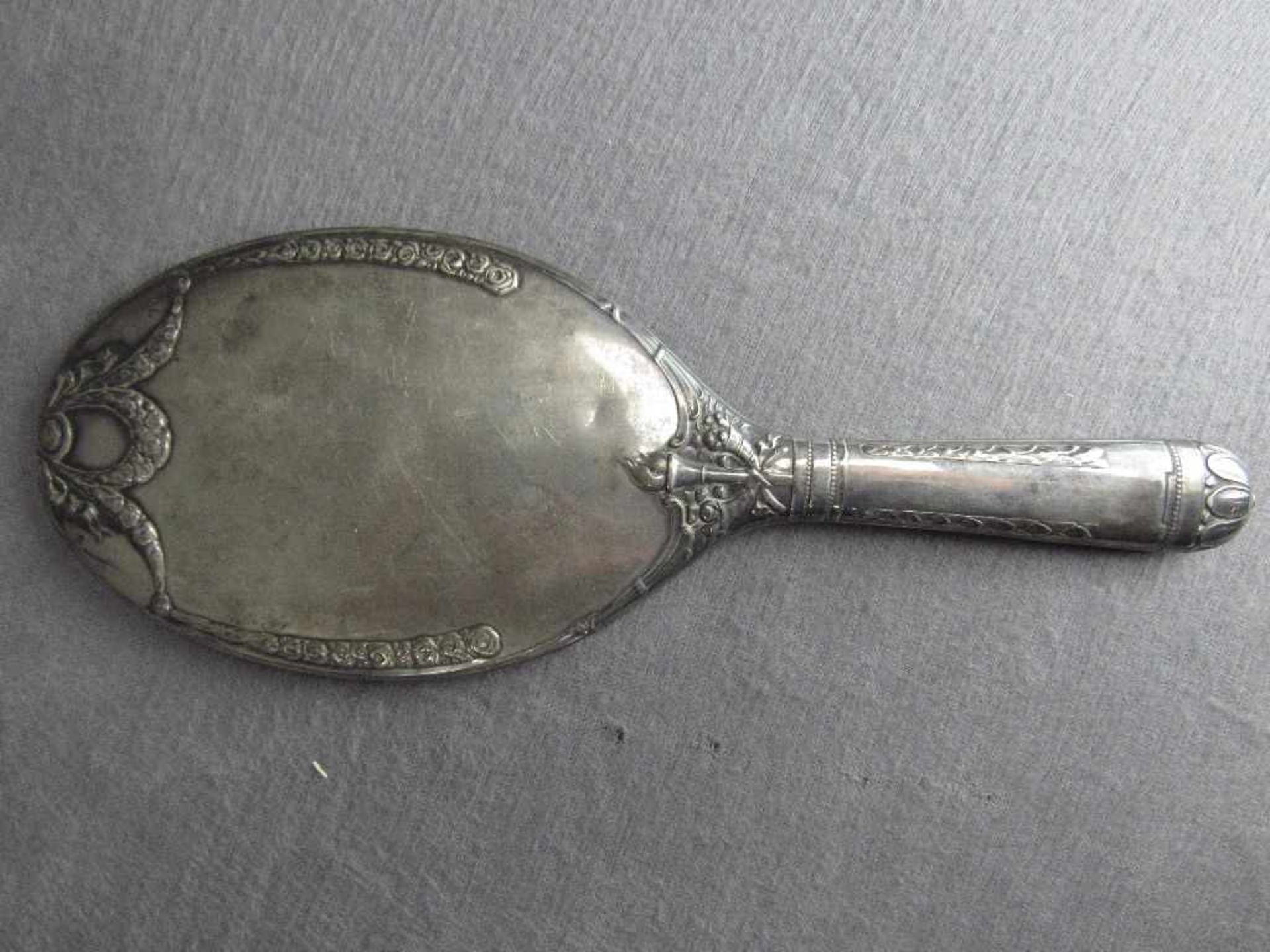 Handspiegel Jugendstil 800er Silber 27,5 cm lang