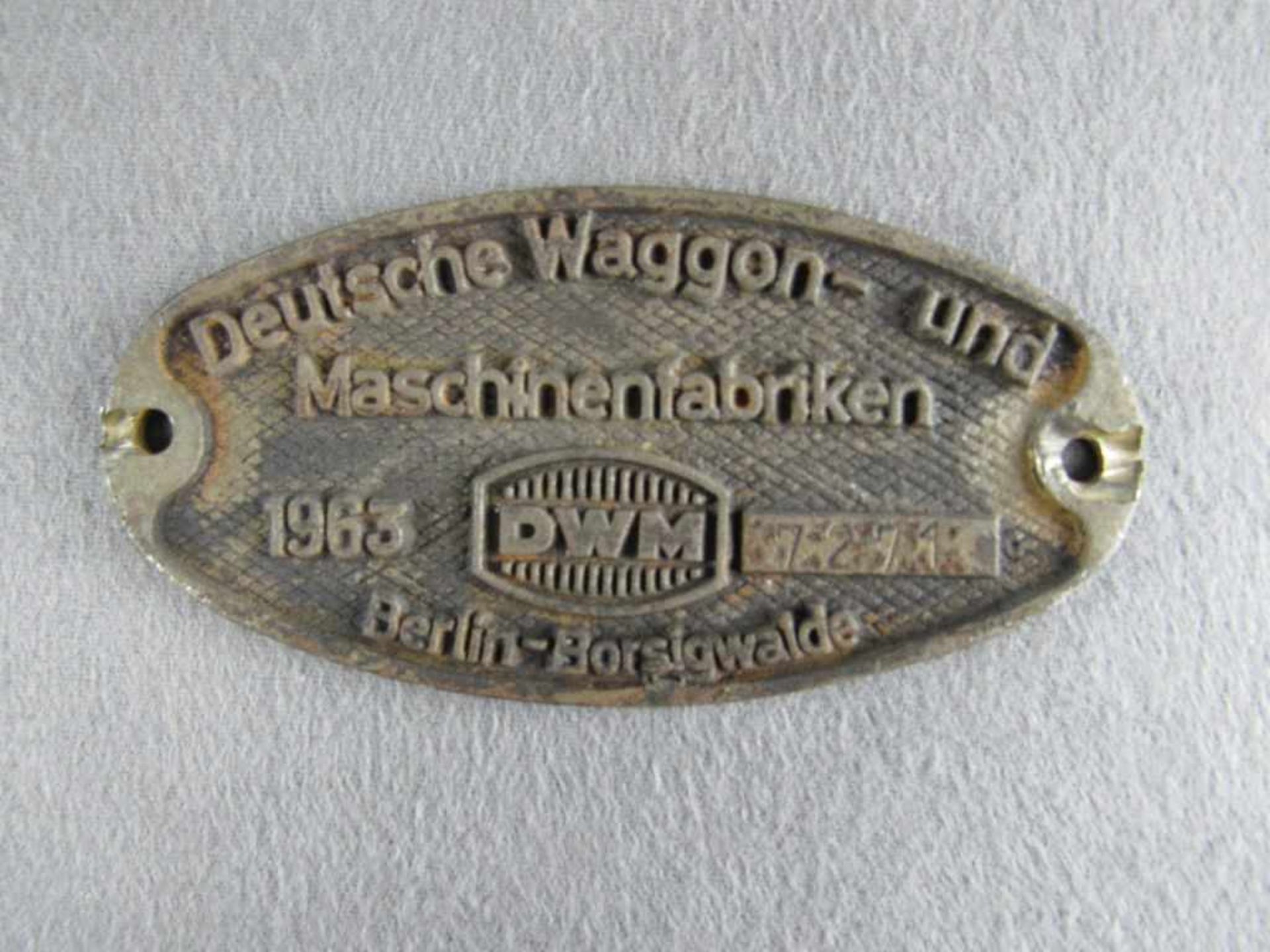 Antikes Waggonschild Eisenbahn 15cm lang