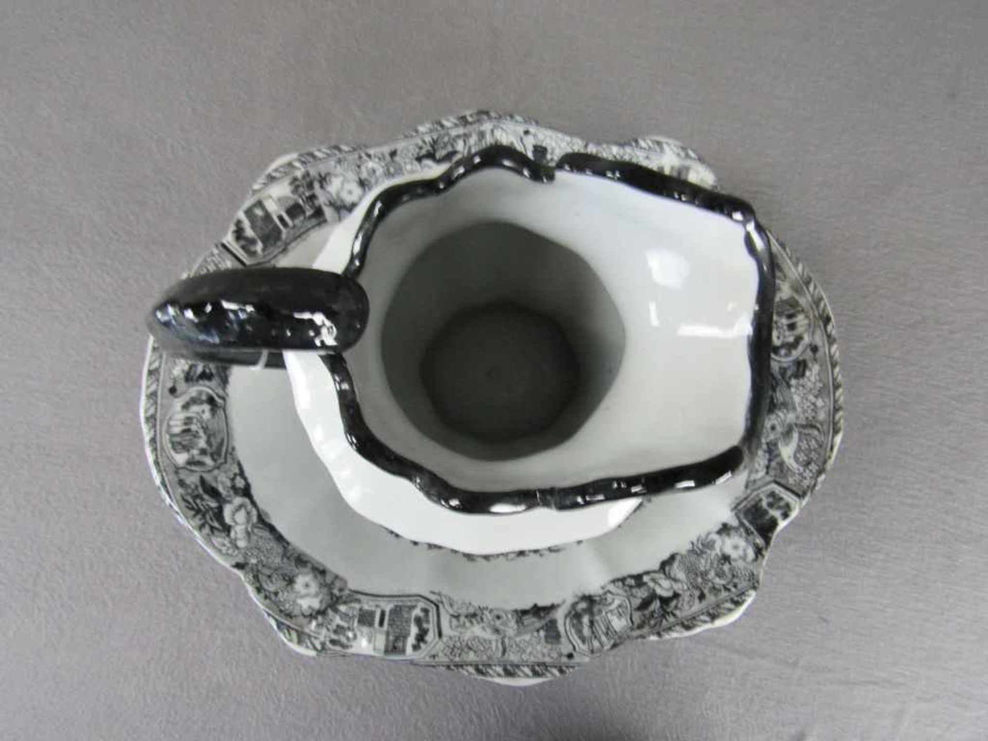 Englisches Waschset Schüssel und Henkelkrug Englische Szenerie ca.28cm hoch Keramik< - Image 5 of 5