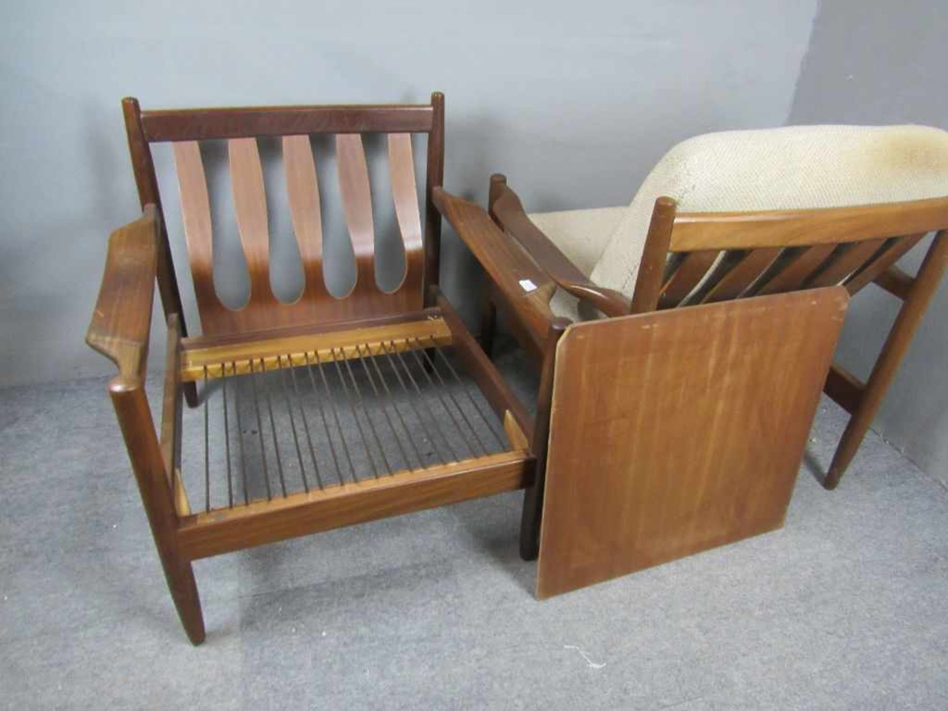 Dänisch Design zwei Lounge Armlehnenstühle sehr schöner wohnfertiger Zustand Teak 60er Jahre<br - Image 4 of 6