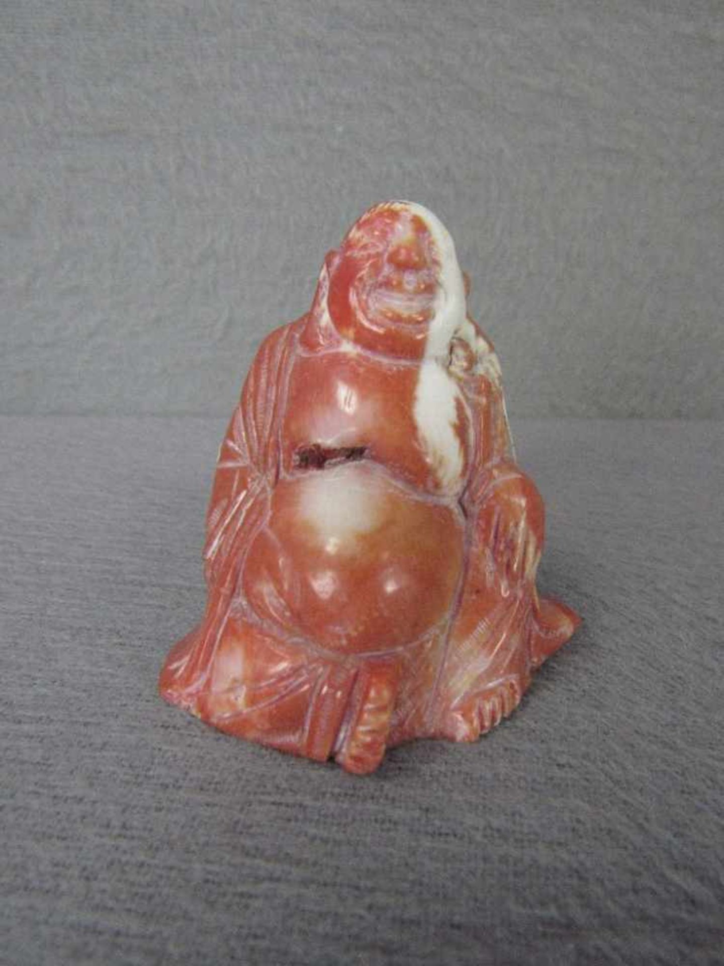 Kleine Netsuke Buddha Steinschnitzerei Höhe 5 cm<