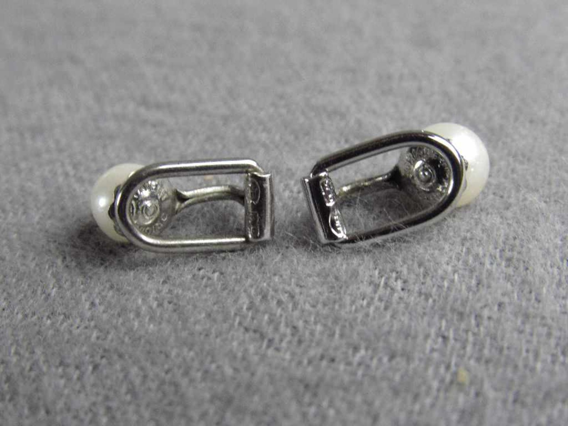 1 Paar Ohrringe Clips Silberaufnahme - Bild 3 aus 3