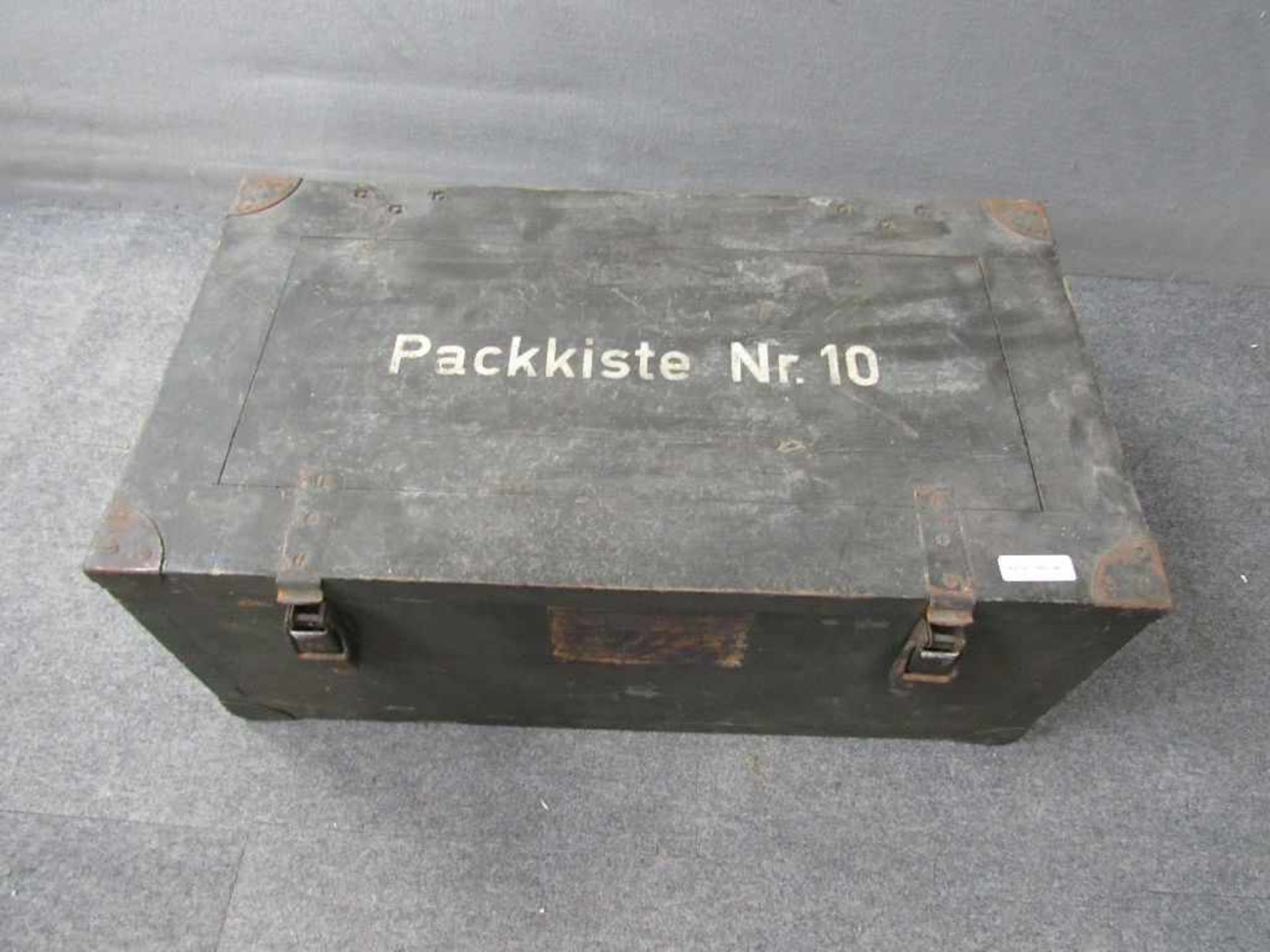 Große Munitionskiste 2.WK Transportkiste Deustch seitlich gelabelt 1940 ca.74x40x30cm<