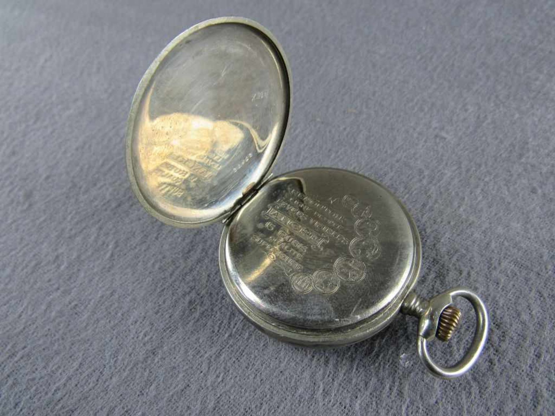 Antike Taschenuhr Silber ungeprüft< - Bild 3 aus 4