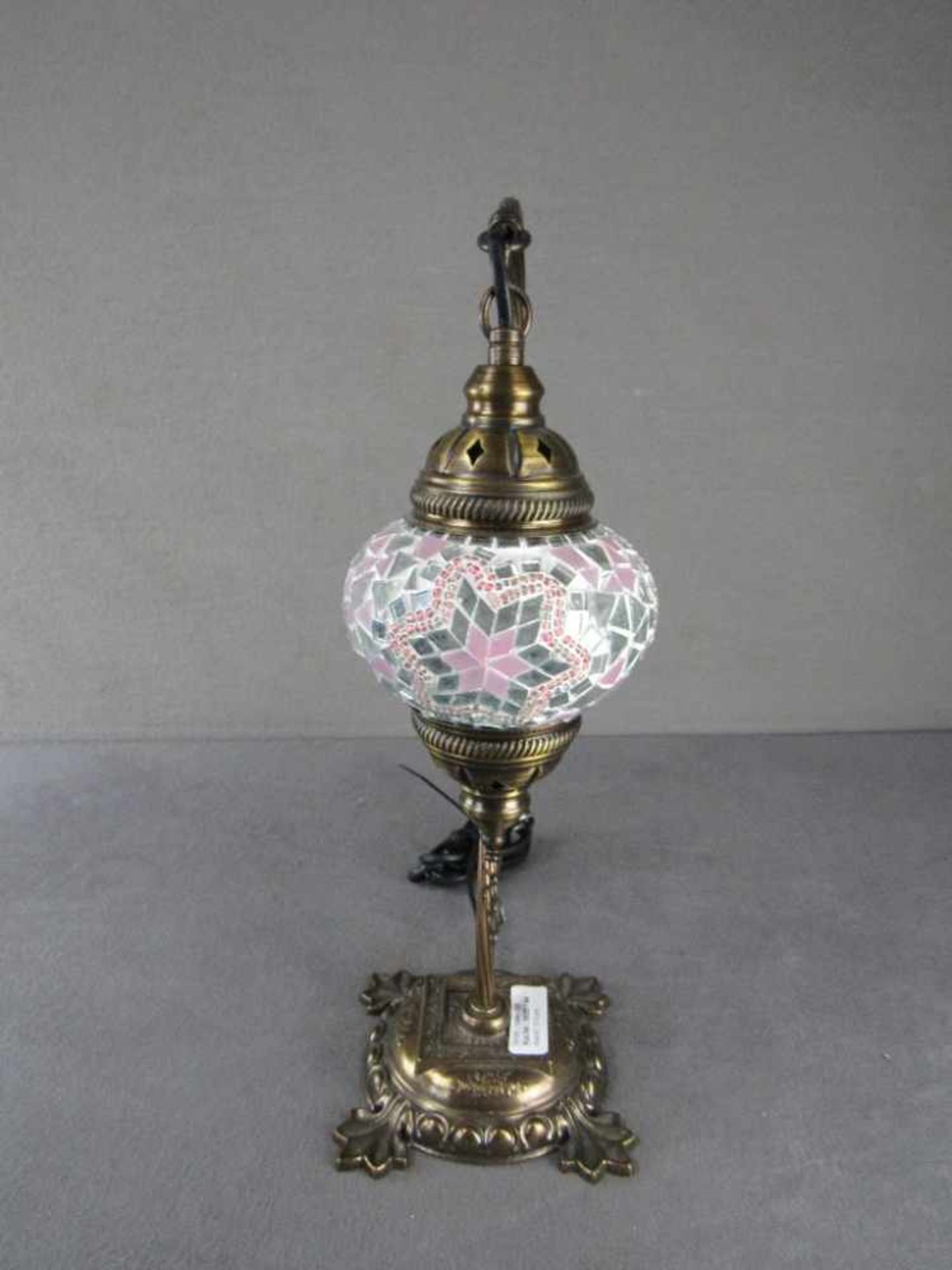 Kleine Tischlampe im orientalischem Stil Messing 43cm hoch - Bild 2 aus 3