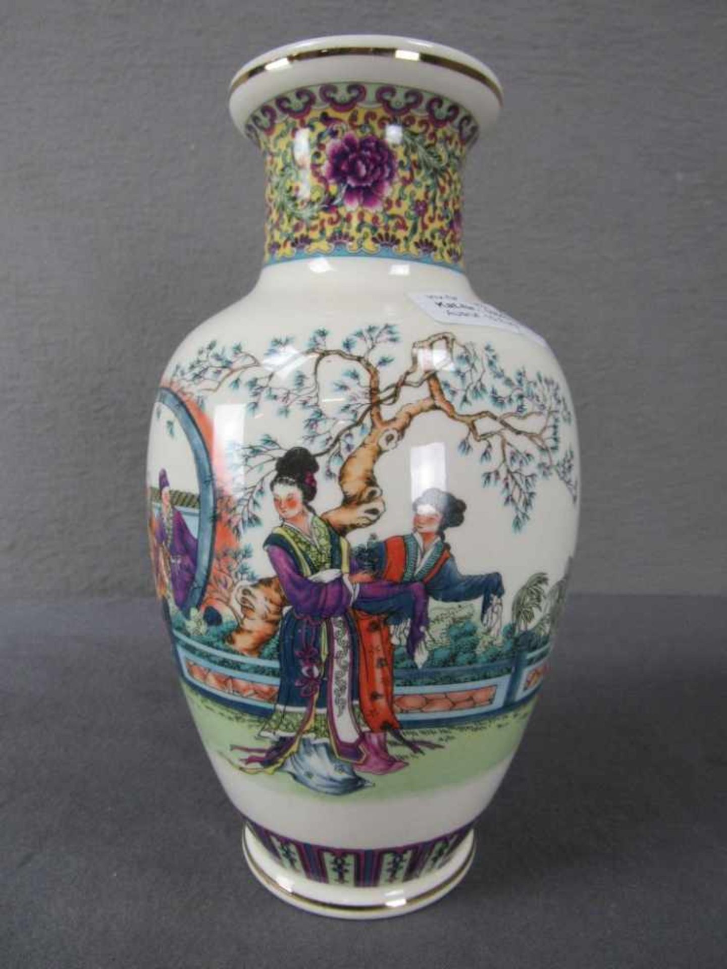 Vase asiatisch Keramik 26cm hoch gemarkt