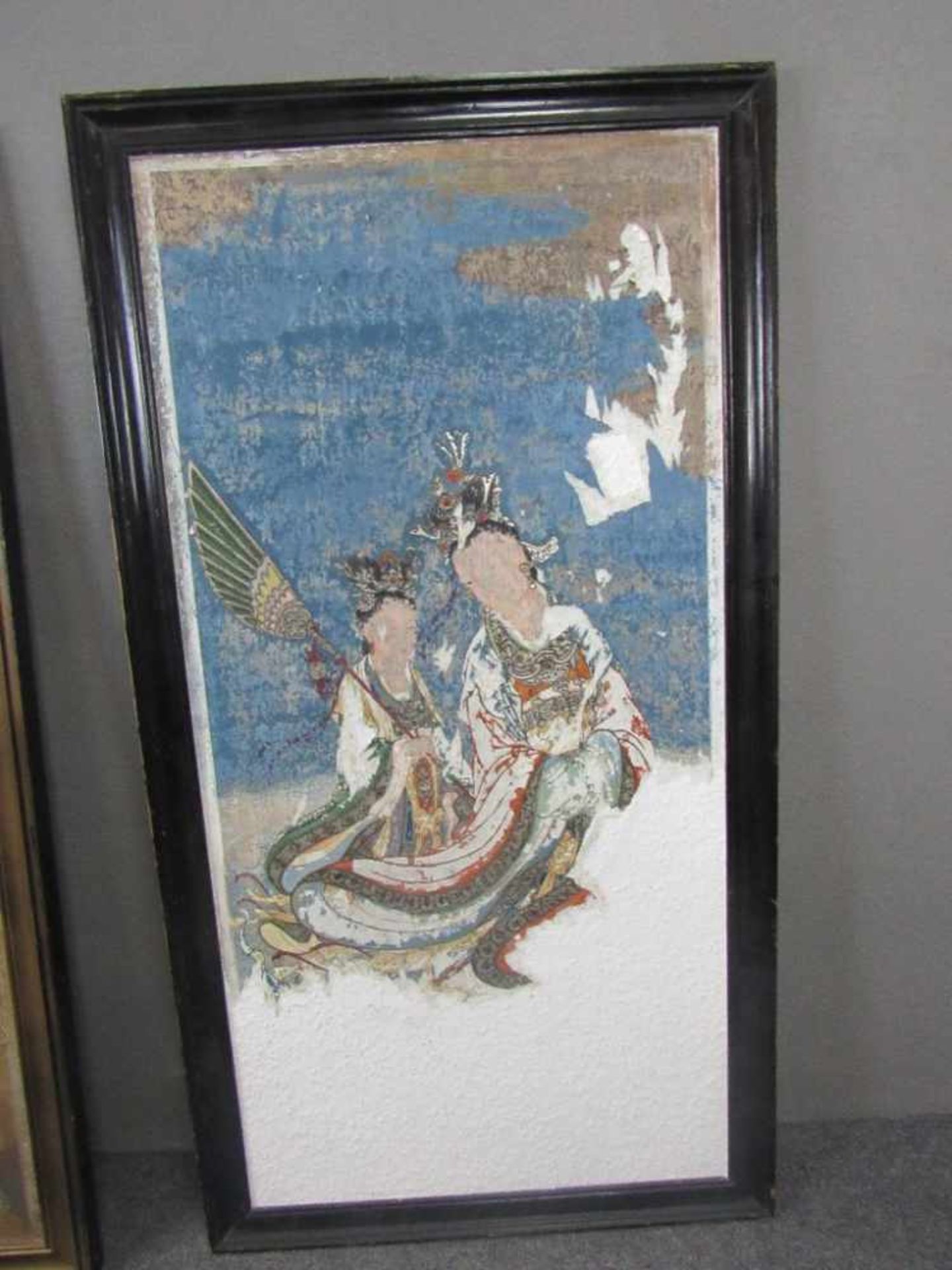 Zwei aiatische Wandbilder Restaurationsobjekte ca.115x61cm - Bild 3 aus 4
