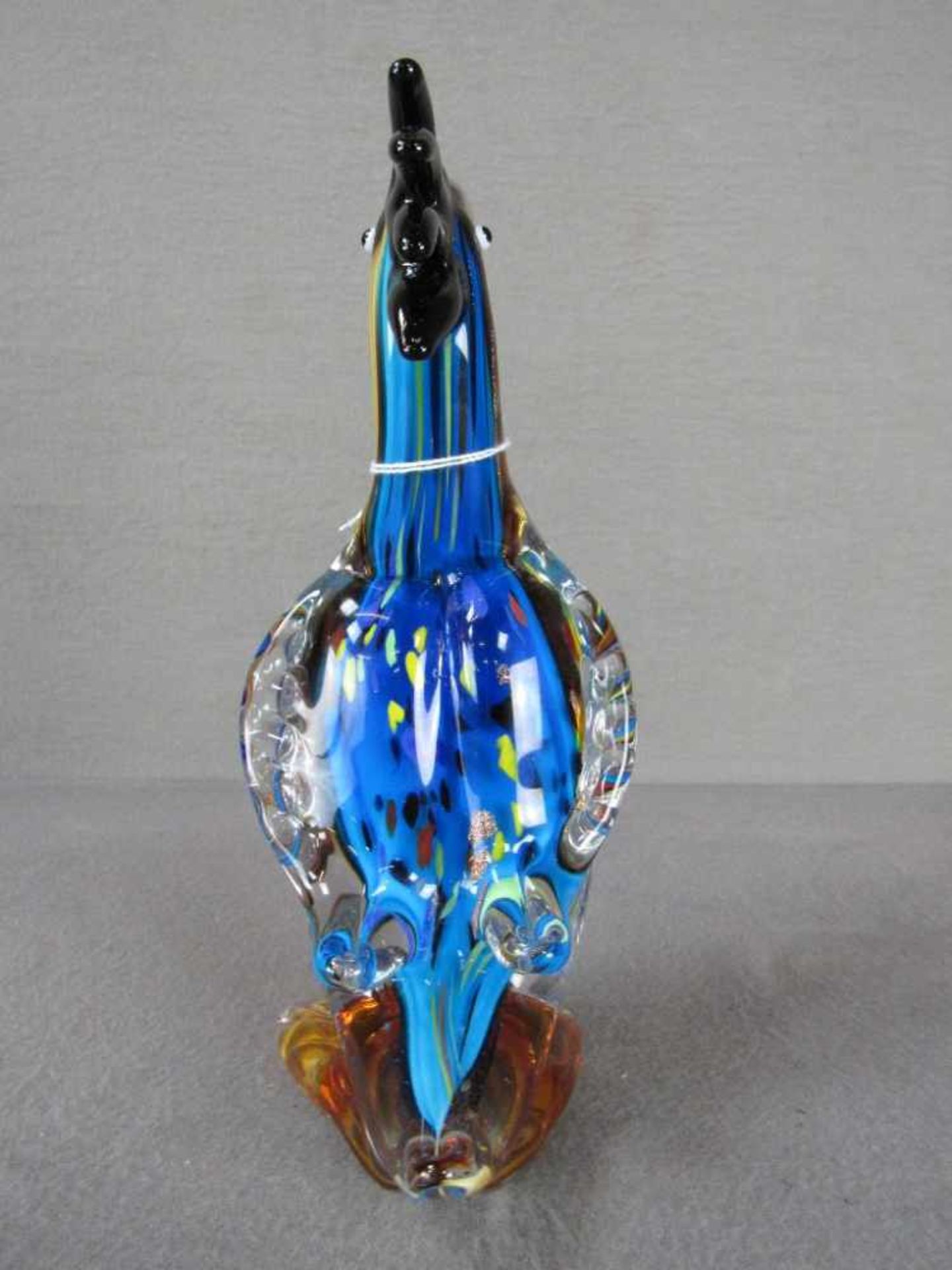 Glasskulptur farbenfroh Pelikan evtl Murano 25,5 cm hoch - Bild 2 aus 5