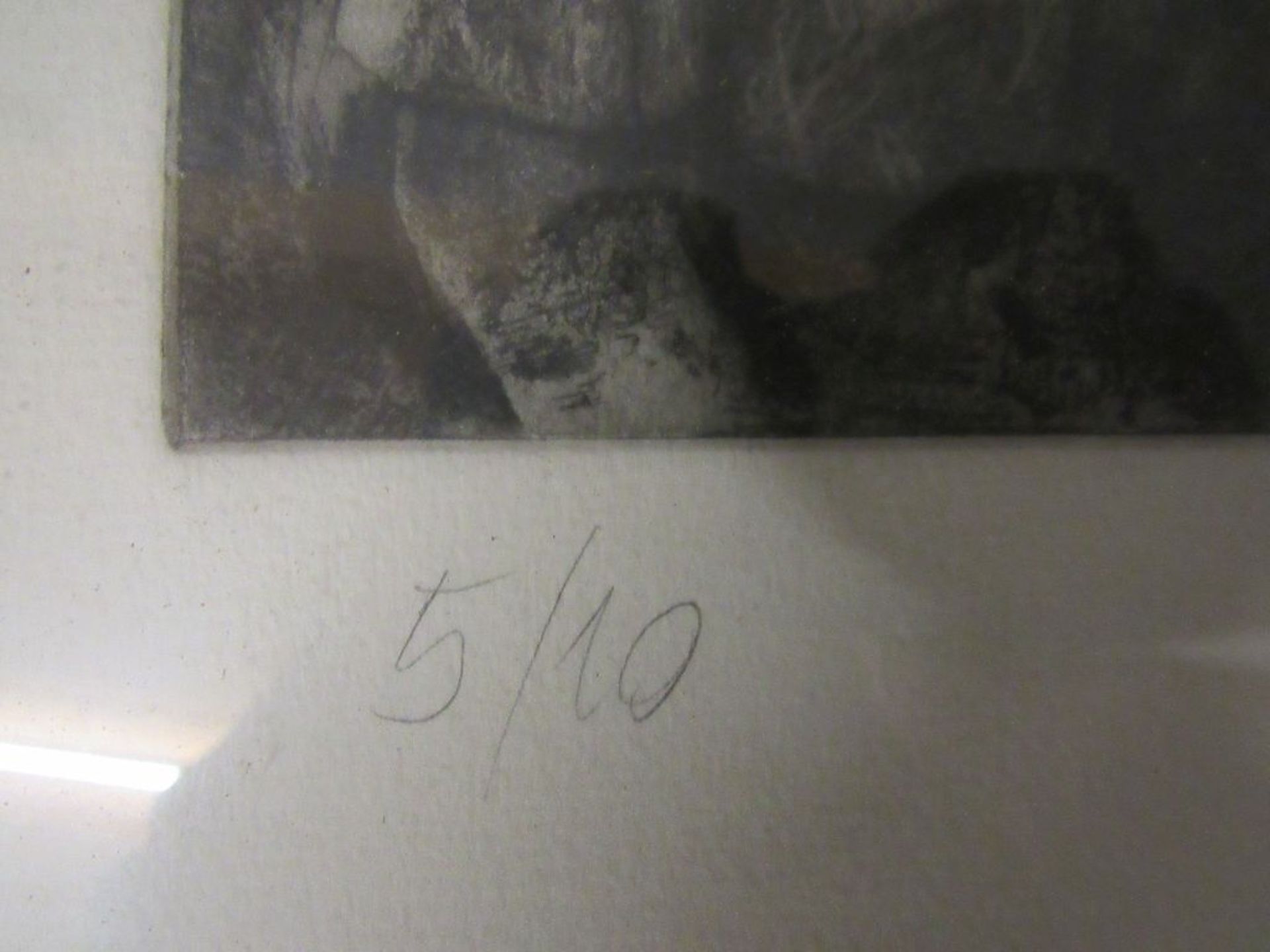 Grafik Blatt 5 von 10 Fabelwesen und Engel signiert Wiegler oder ähnlich ca.52x62cm< - Bild 4 aus 4