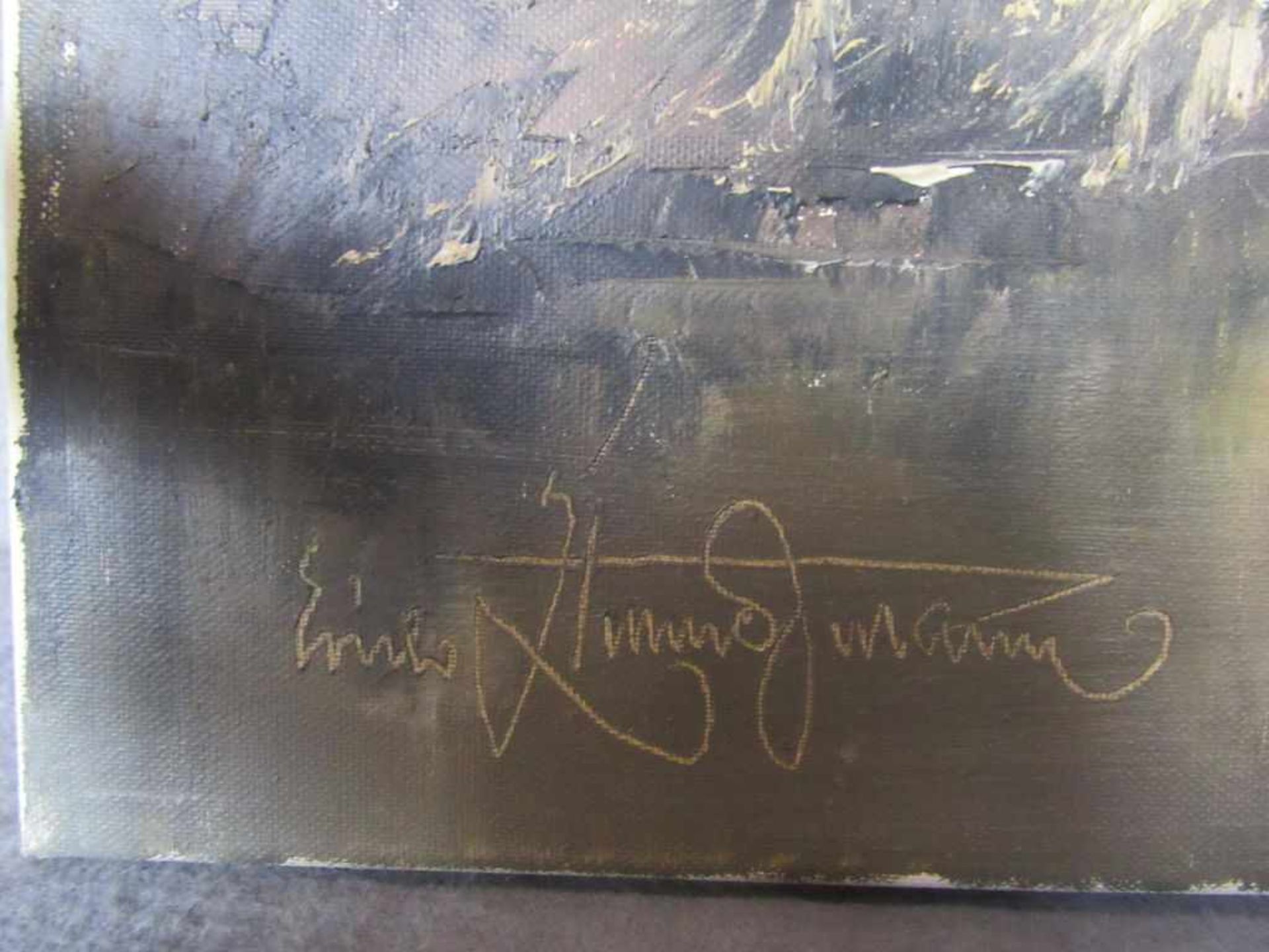 Ölgemälde Öl auf Leinwand Worpswede Erich Zimmermann Teufelsmoor bei Worpswede signiert ca.51x100cm - Bild 2 aus 4