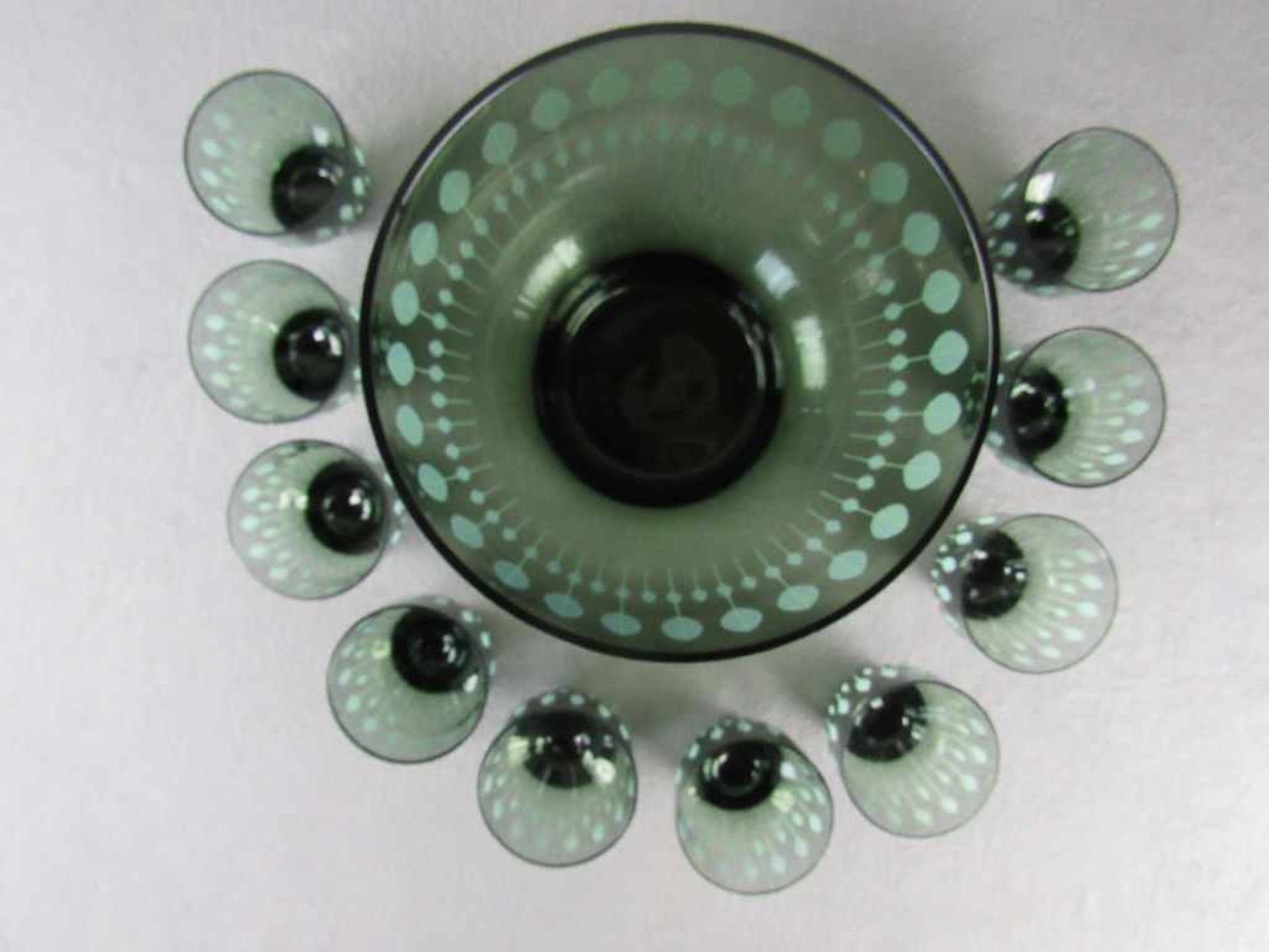 Art Deco Glasbowleset 10 Personen - Image 4 of 4