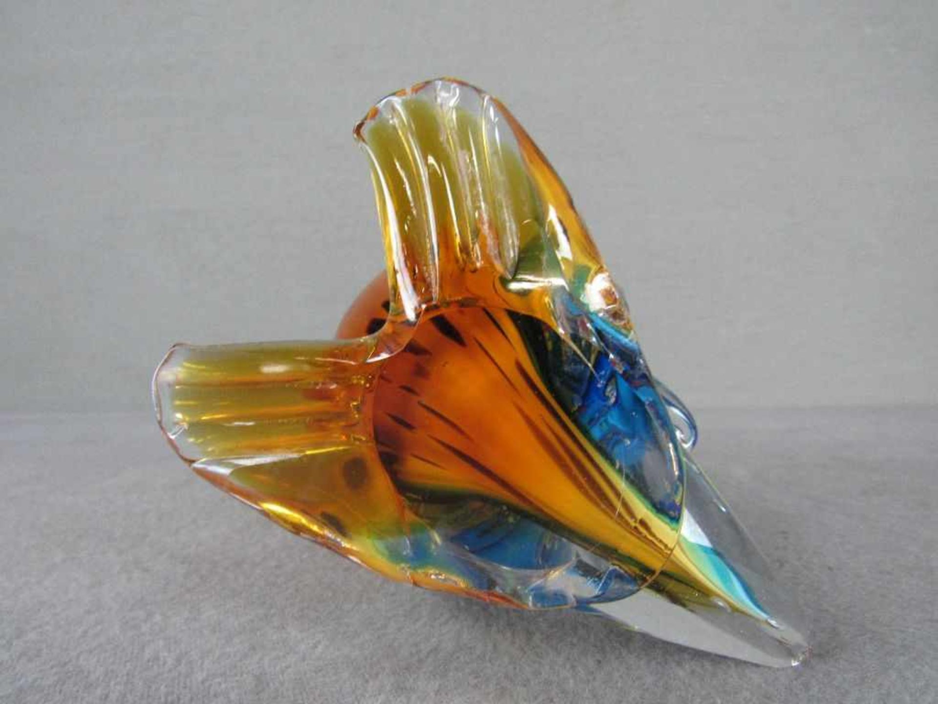 Glasskulptur farbenfroh Pelikan evtl Murano 25,5 cm hoch - Bild 4 aus 5