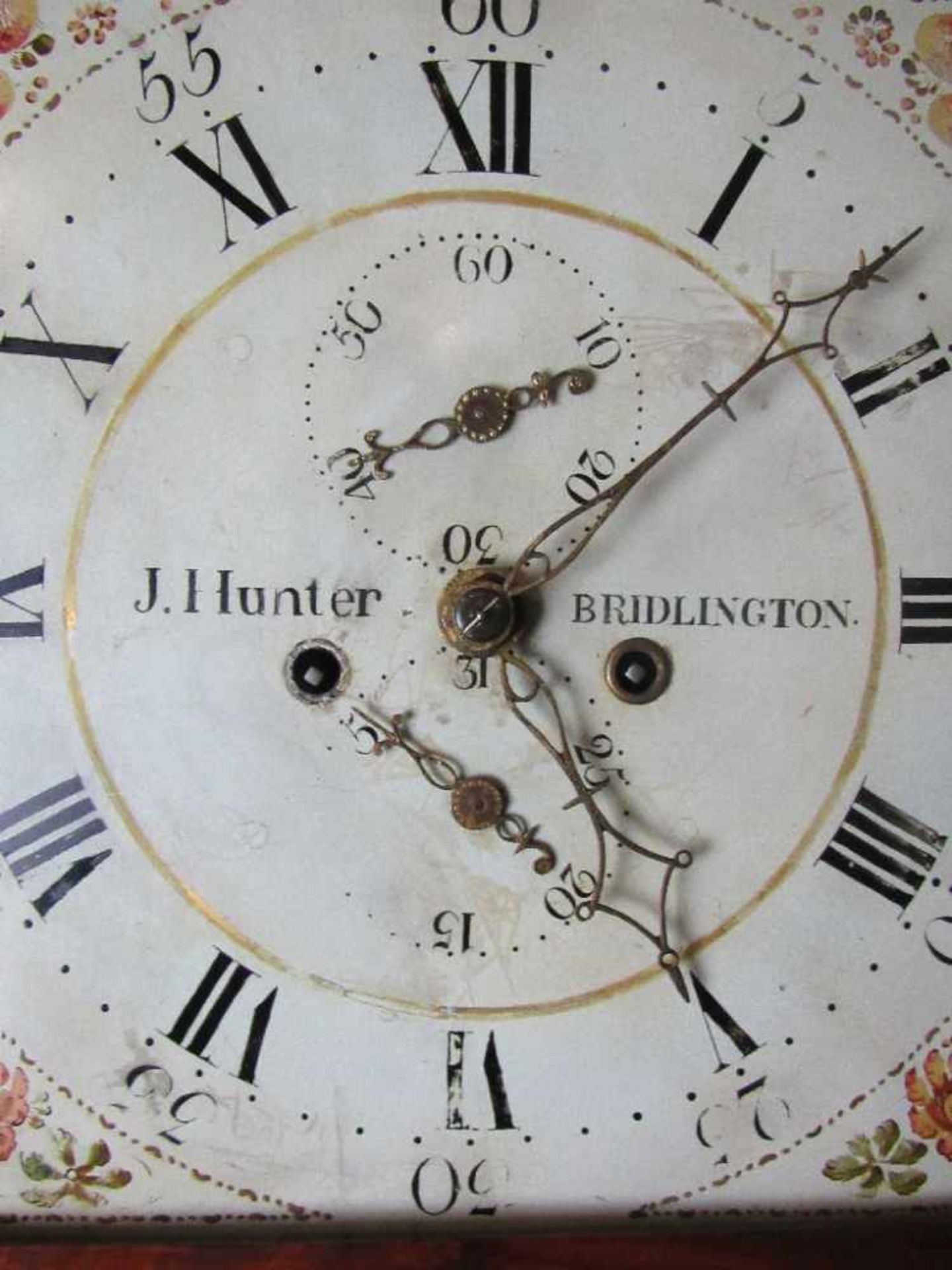 Antike Standuhr um 1830 England Hunter komplett läuft an 2,40m hoch< - Bild 6 aus 7