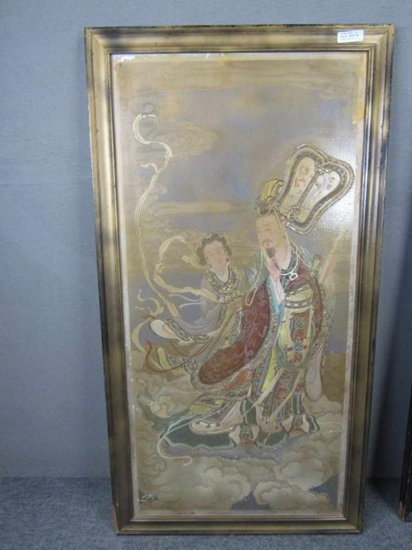 Zwei aiatische Wandbilder Restaurationsobjekte ca.115x61cm - Bild 2 aus 4