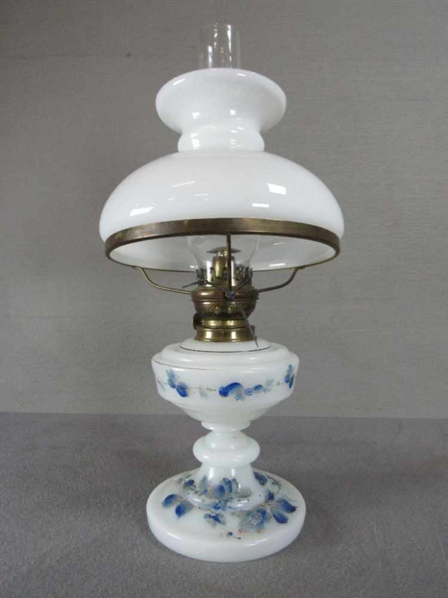Antike Petroleumlampe um 1870 1x Lötstelle gelöst 50cm hoch<b