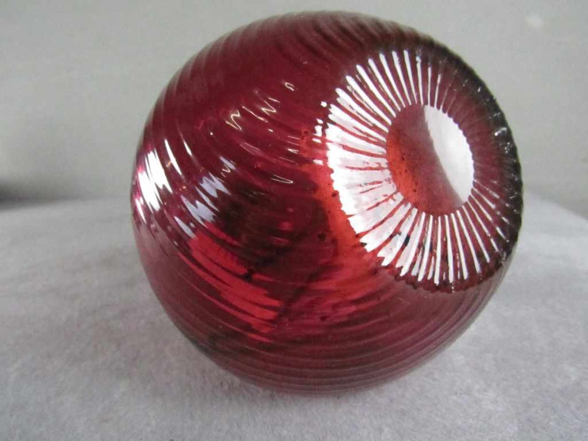 Glaskaraffe Rotglas 60er Jahre 28,5cm hoch - Bild 4 aus 4