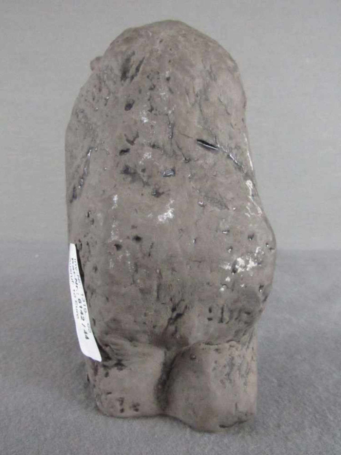 Skulptur Ton wohl Worpswede Bär signiert 18,5cm hoch< - Bild 3 aus 4