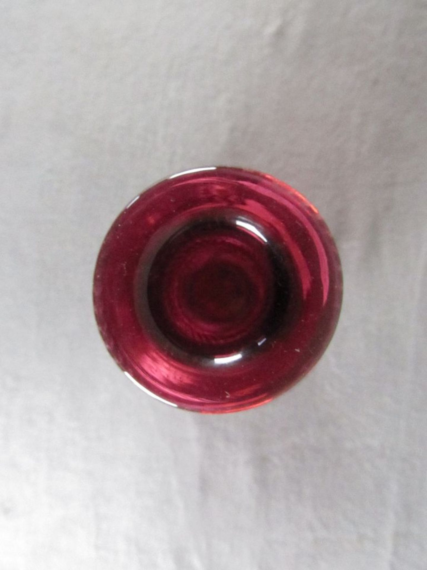 Glaskaraffe Rotglas 60er Jahre 28,5cm hoch - Bild 3 aus 4