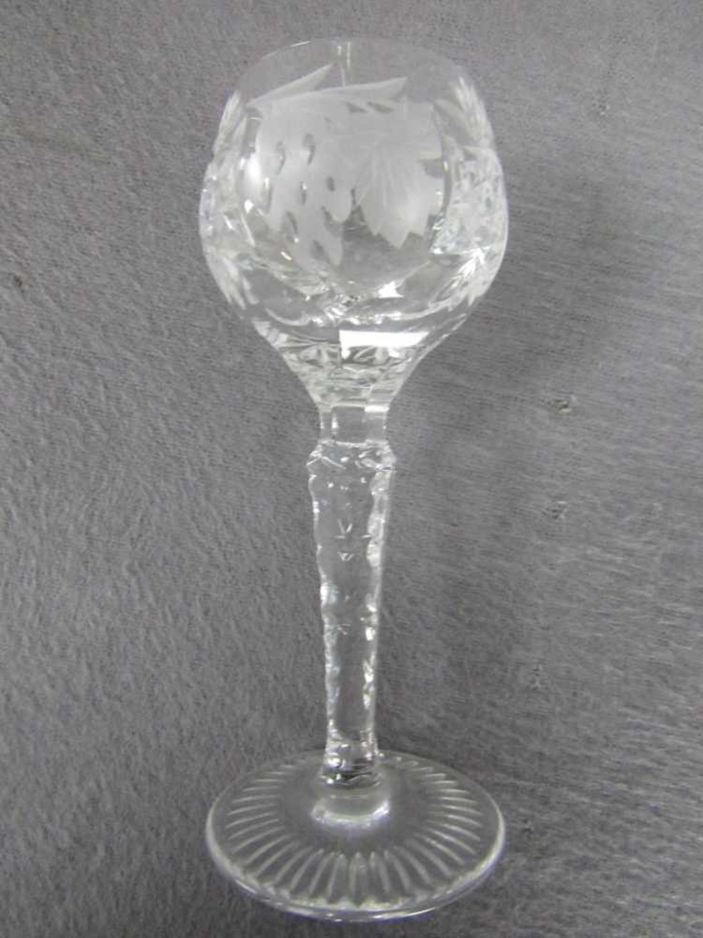 Schöne Bleikristall Likörkaraffe mit sechs passenden Gläsern Karaffenhöhe: 33cm<br - Image 3 of 3