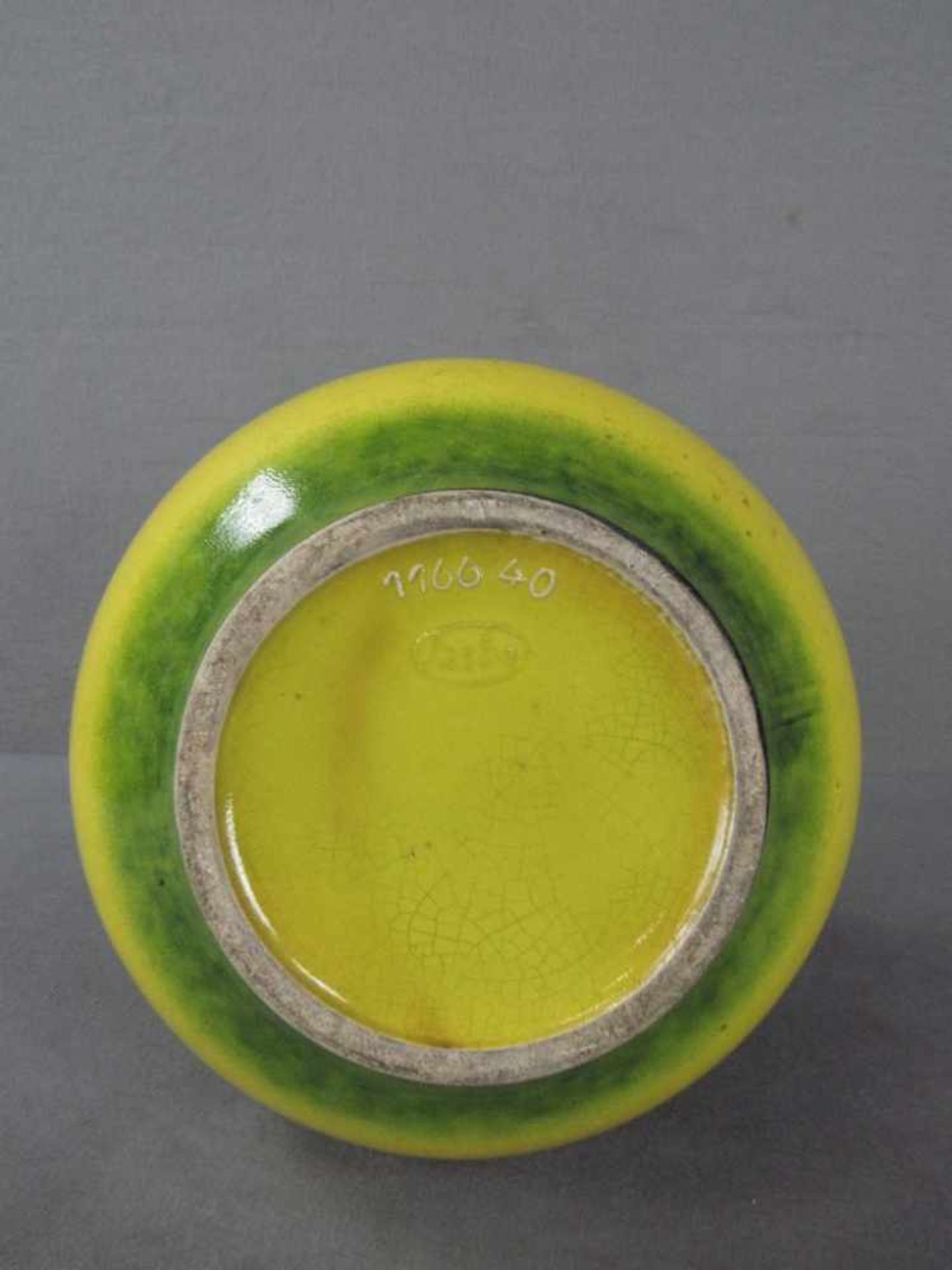 Designer Keramikvase gelb grün lasiert 40cm hoch gemarkt - Image 2 of 4