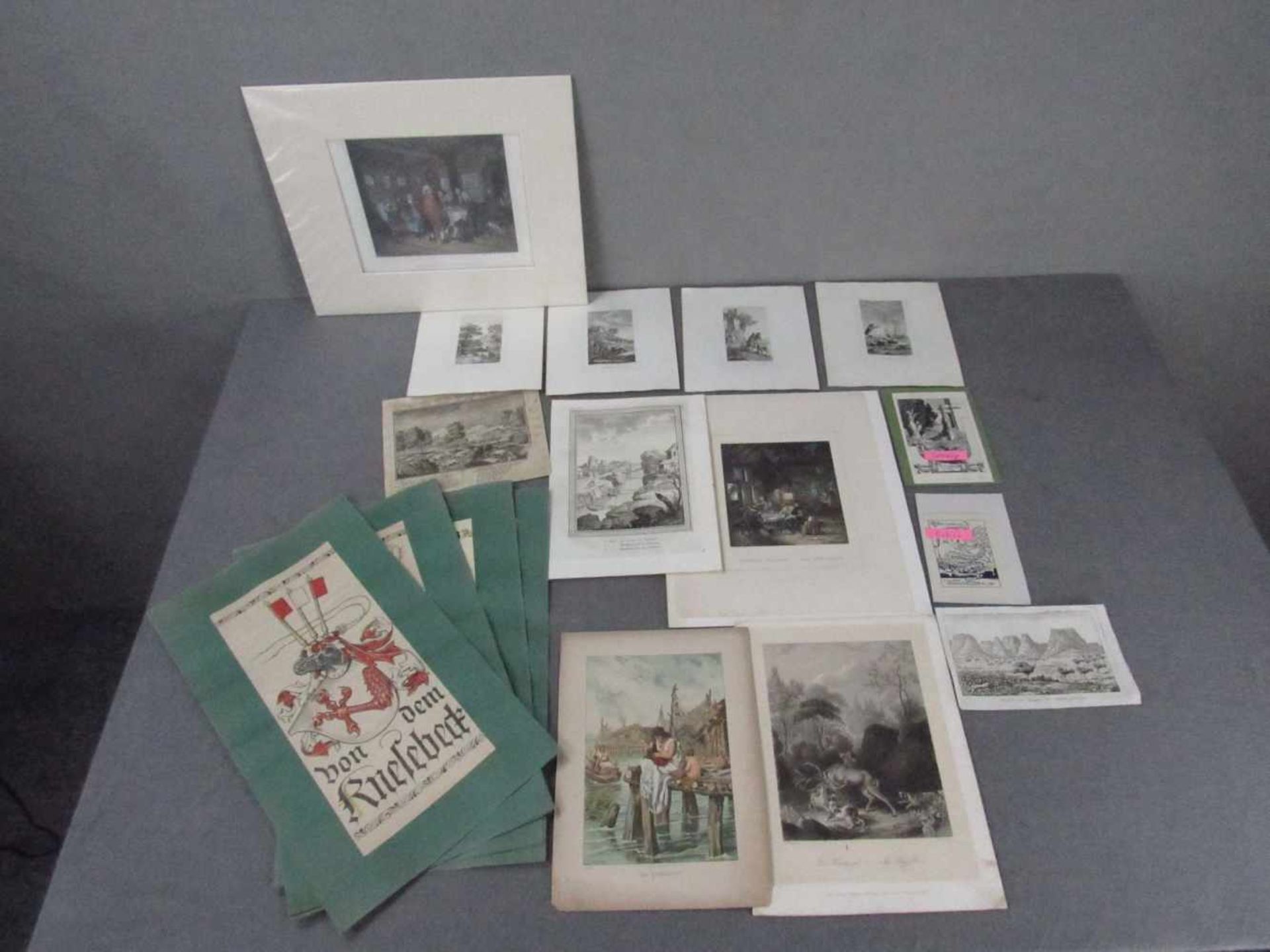 20 Grafiken: Exlibris - Leopold Rothaug u. A. Rubino, Oudry, Brennhäuser, Kunst-Anstalt des Oestr.