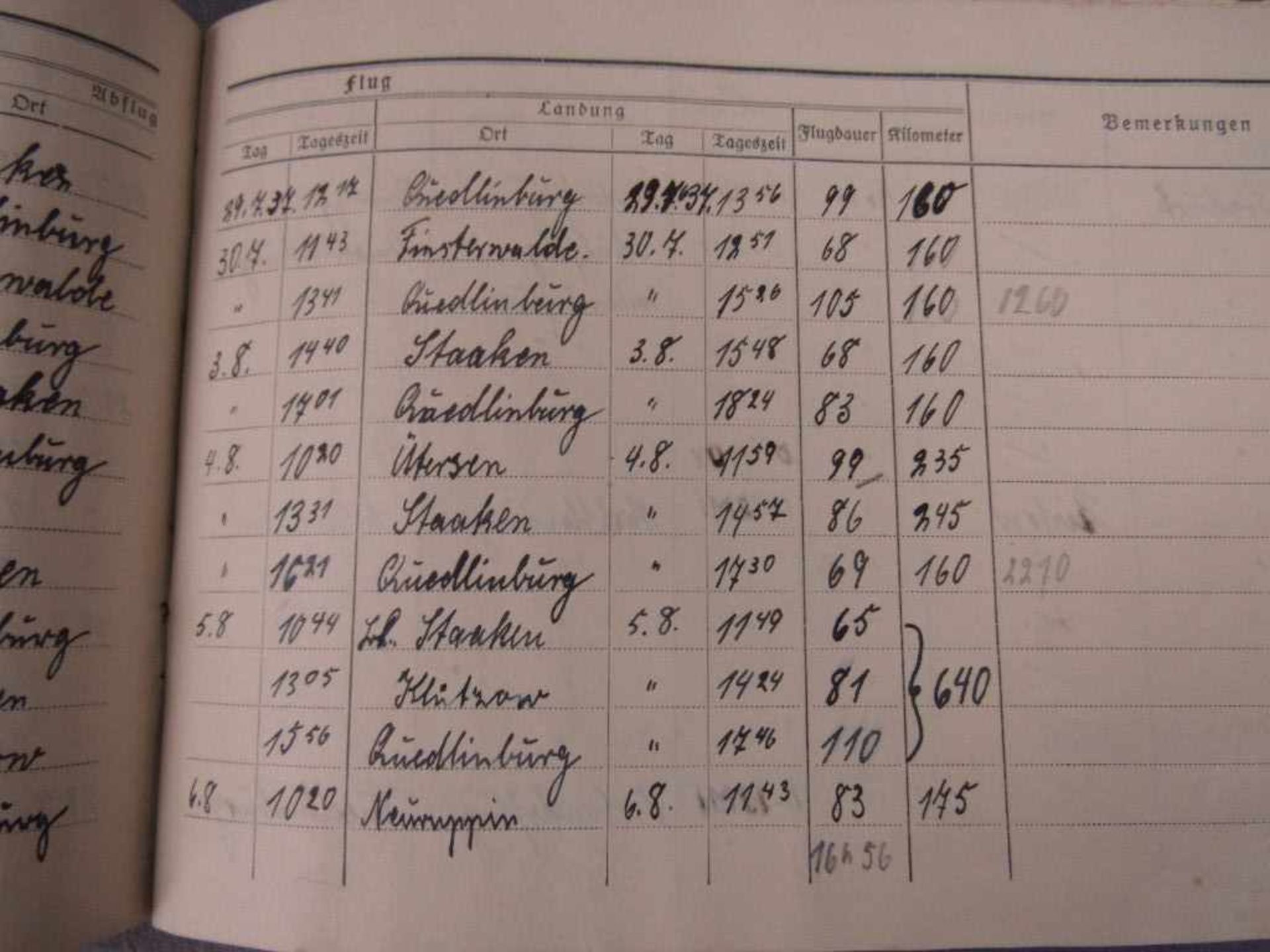 Zwei Flugbücher Deutsche Luftwaffe 2.WK komplett gefüllt und beschrieben aus dem Nachlaß eines - Bild 9 aus 12