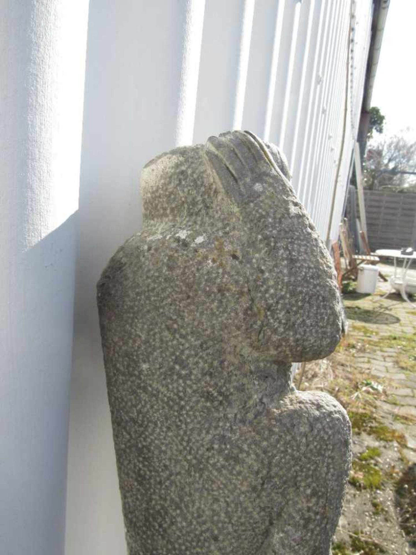 Schöne Granitskulptur die drei Affen handgeschlagen ca.100cm hoch - Bild 6 aus 7