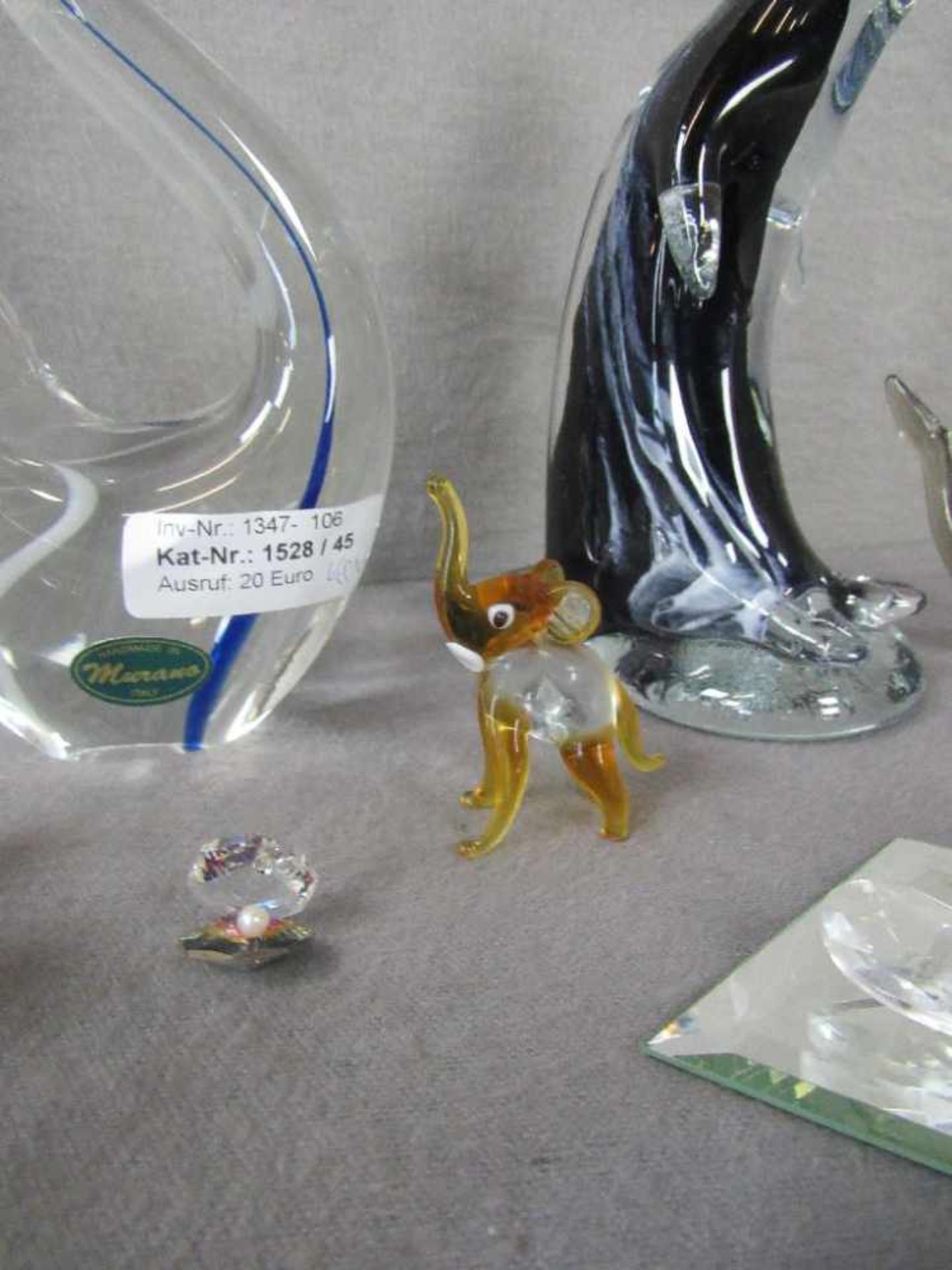 Konvolut Glasfiguren teilweise gemarkt unter anderem Murano Schwan - Bild 4 aus 5