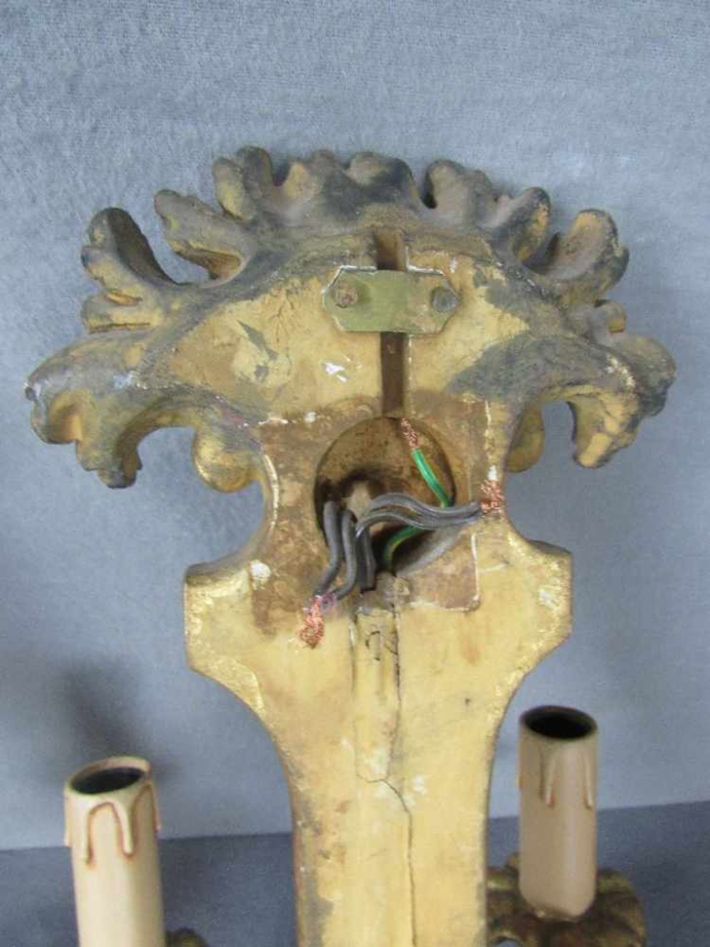 Zwei Wandkandelaber je zweiflammig elektrifiziert 29cm hoch - Bild 7 aus 7