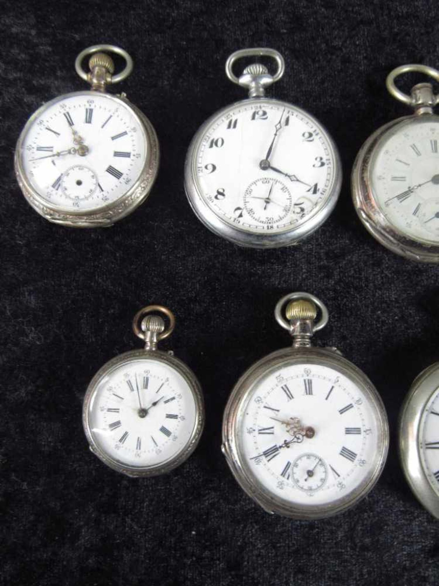 Konvolut von sieben Taschenuhren teilweise Silber alle antik ungeprüft - Image 3 of 7