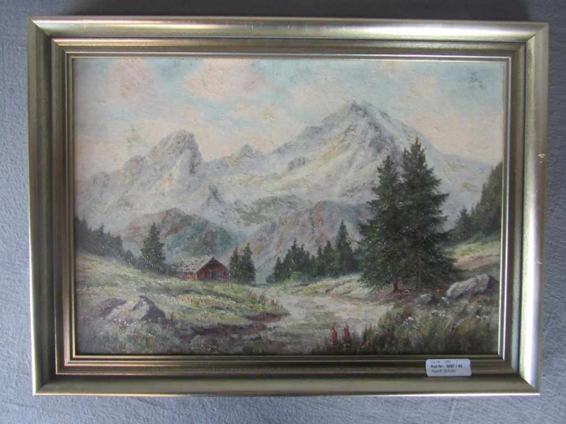 Ölgemälde Öl auf Leinwand Berglandschaft 56x41cm signiert J. Fokken - Bild 2 aus 4